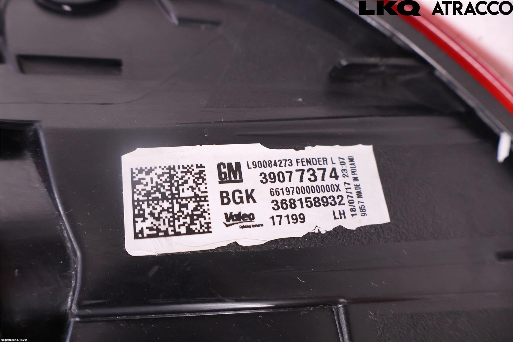 Opel ASTRA K 16-22 Baklykt Venstre