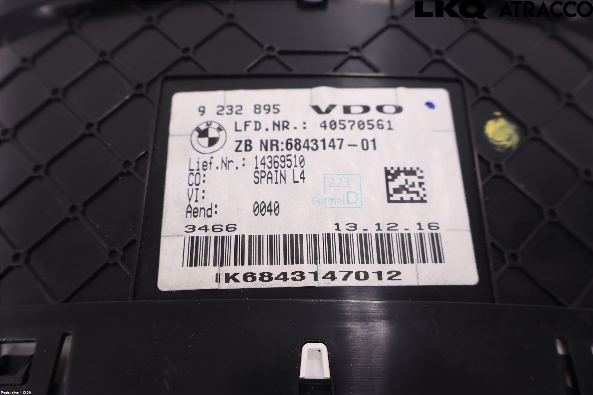 BMW 3 F30/F31/F80 12-19 Instr Kombinert