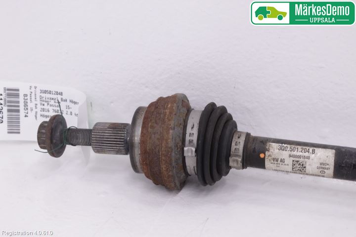 Volkswagen VW PASSAT 15-19 Drivaksel Bak Kompl Høyre