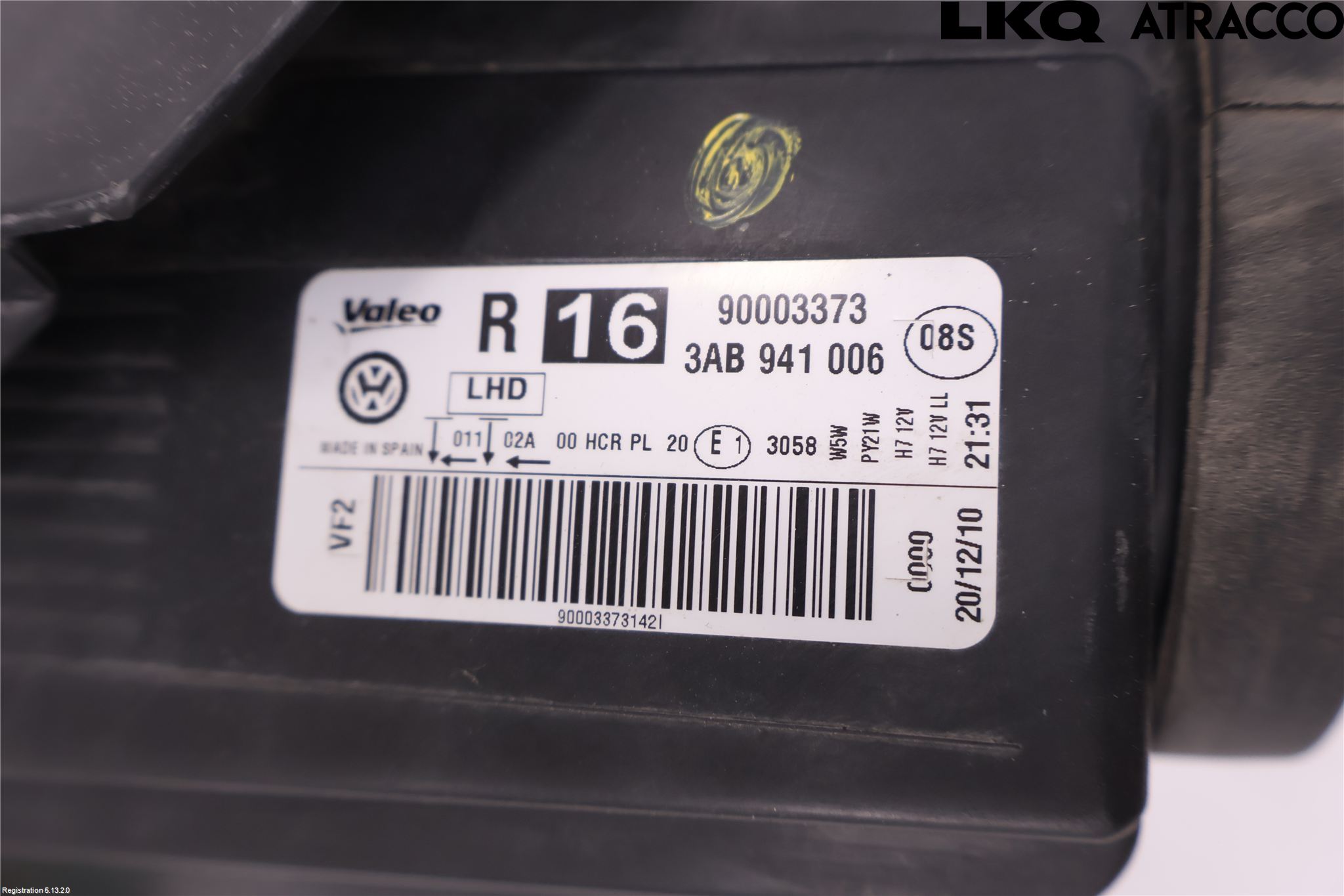 Volkswagen VW PASSAT 11-14 Frontlykt Høyre