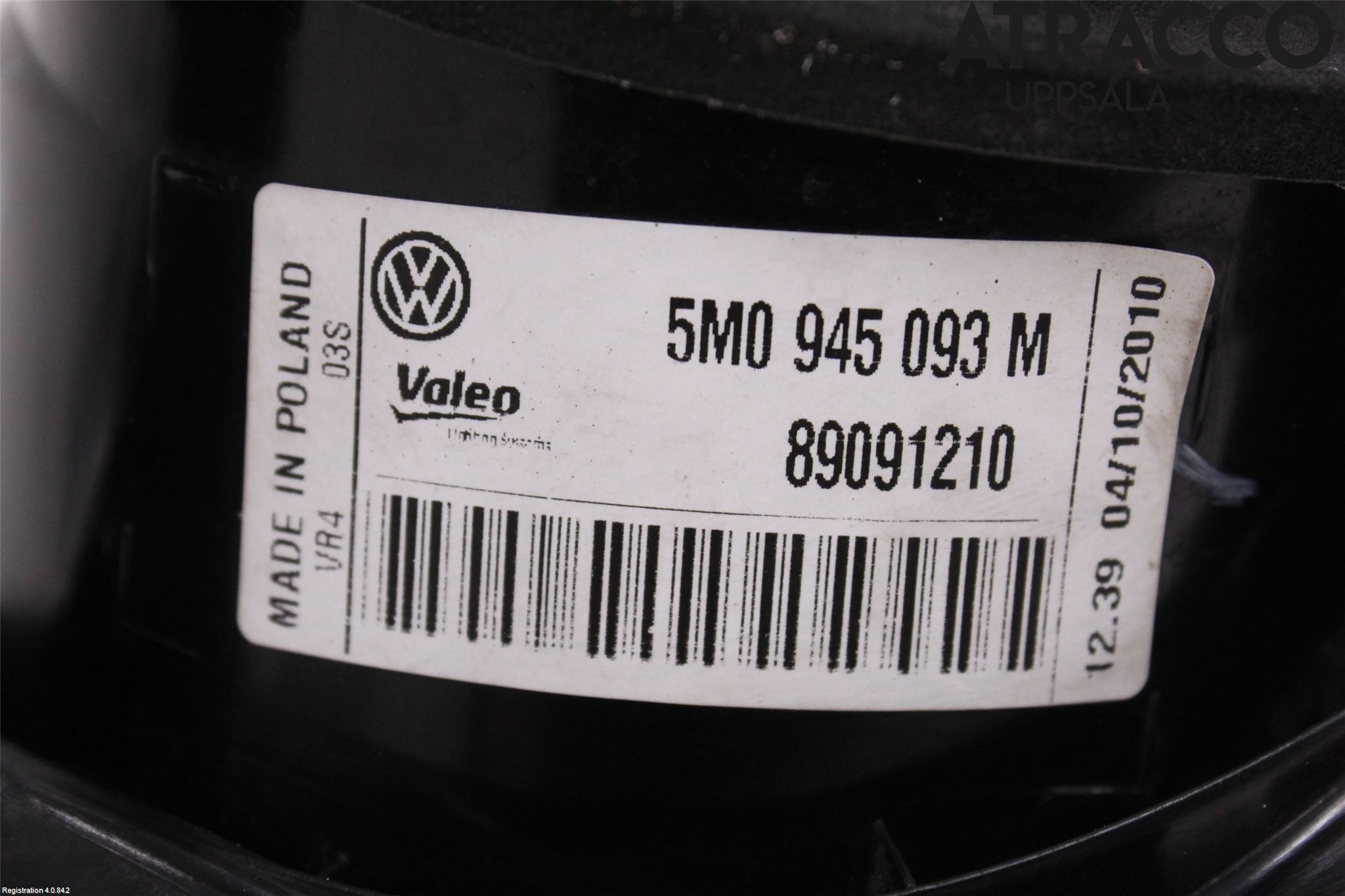Volkswagen VW GOLF PLUS/CROSS GOLF 04-14 Baklykt Venstre  På Luke(Indre