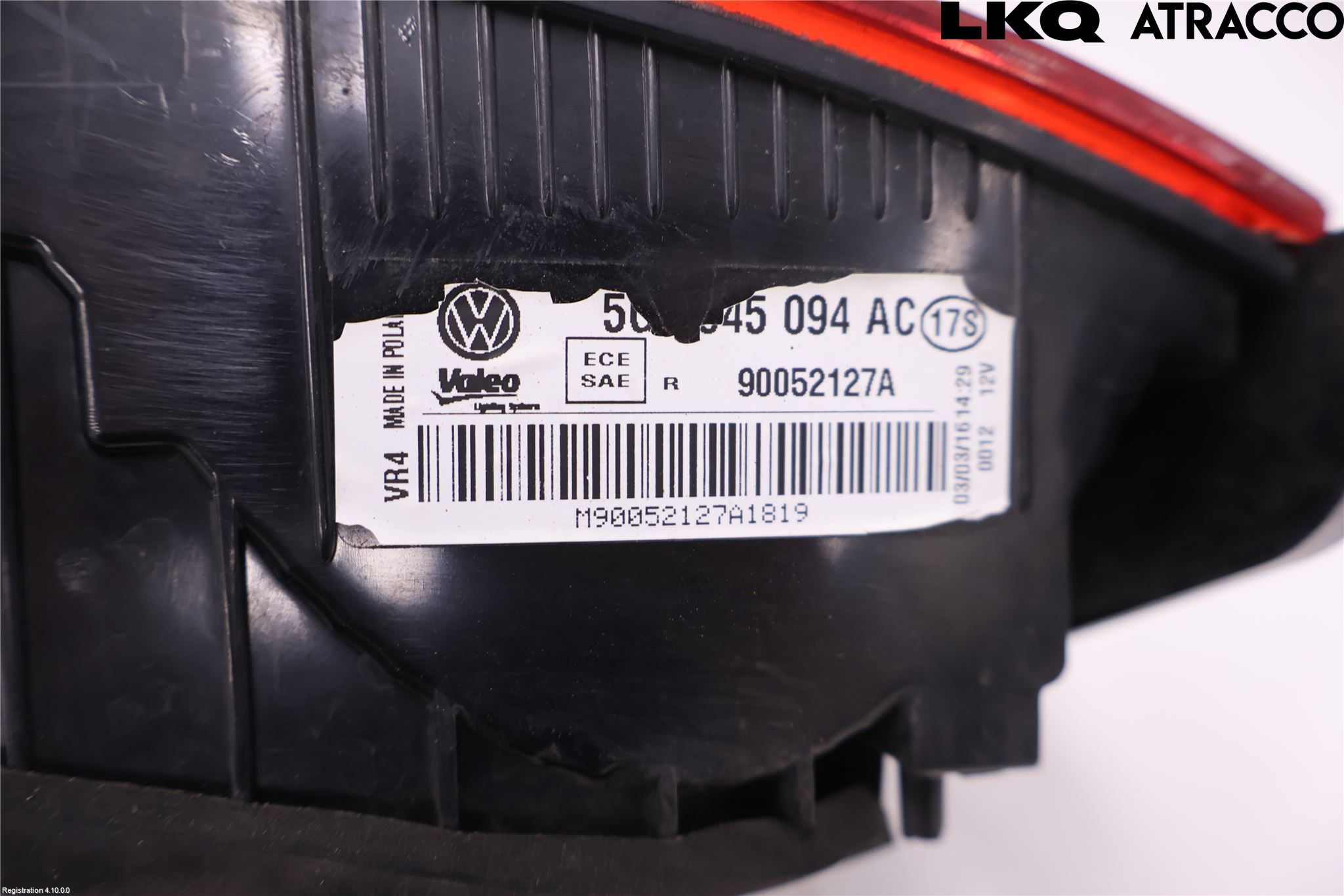 Volkswagen VW GOLF / E-GOLF VII 13-20 Baklykt Høyre  På Luke(Indre)