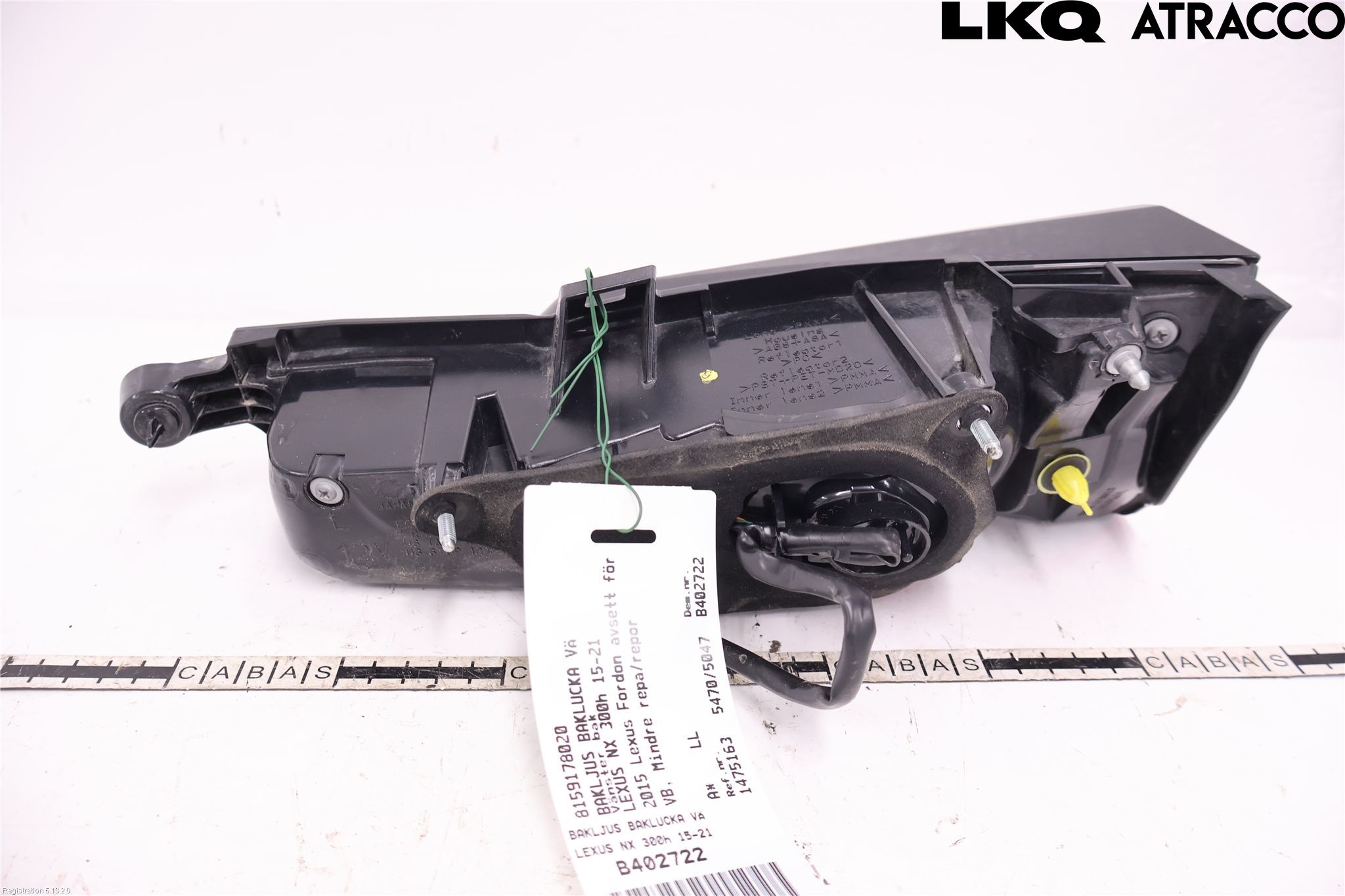 Lexus NX 300h 15-21 Baklykt Venstre  På Luke(Indre
