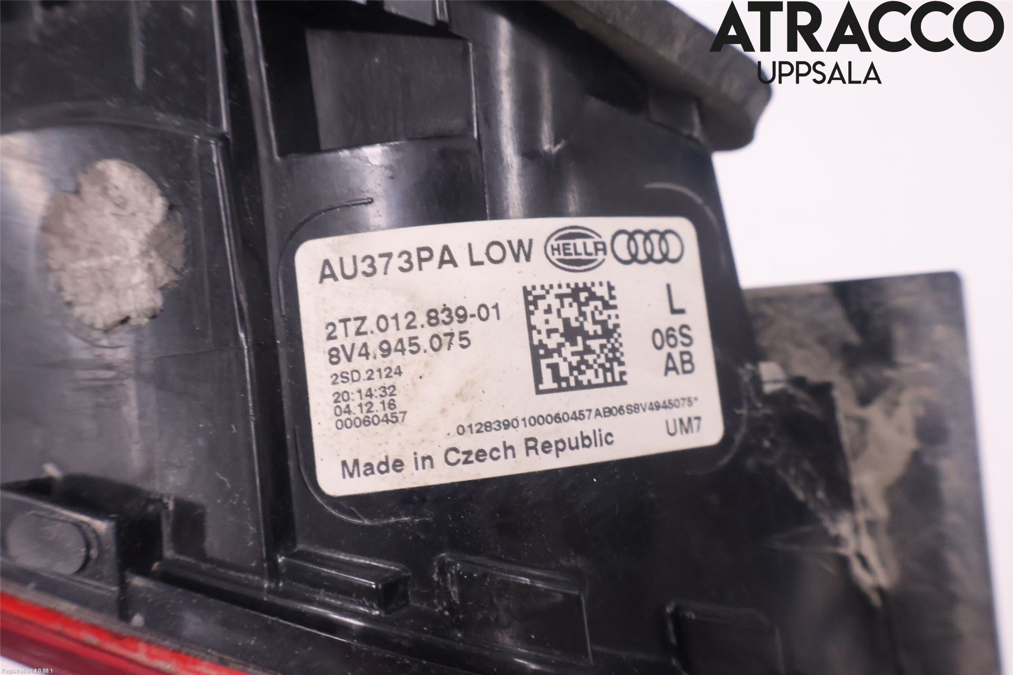 Audi A3/S3 8V 13-20 Baklykt Venstre  På Luke(Indre