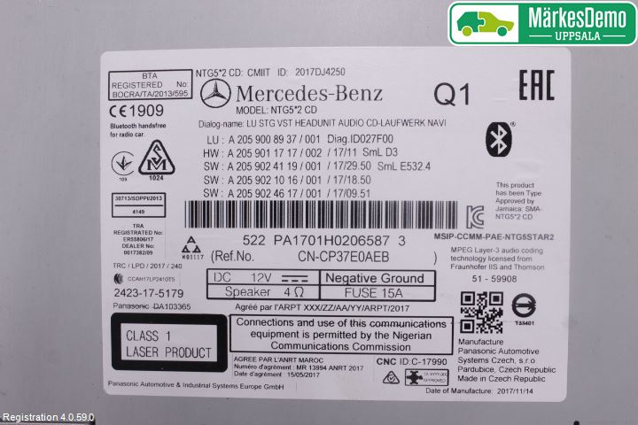 Mercedes-Benz MB GLC-KLASS (X253/C253) 15-22 Stereo Radio Med Cd