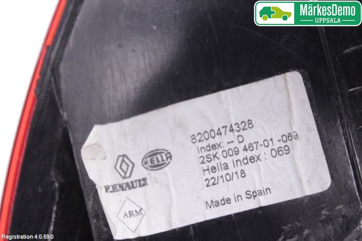 Renault SCÉNIC/GRAND 07-09 Baklykt Venstre