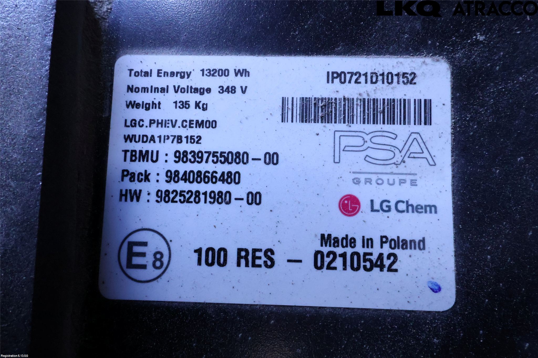 Peugeot 3008 17-24 Hybrid Batteri