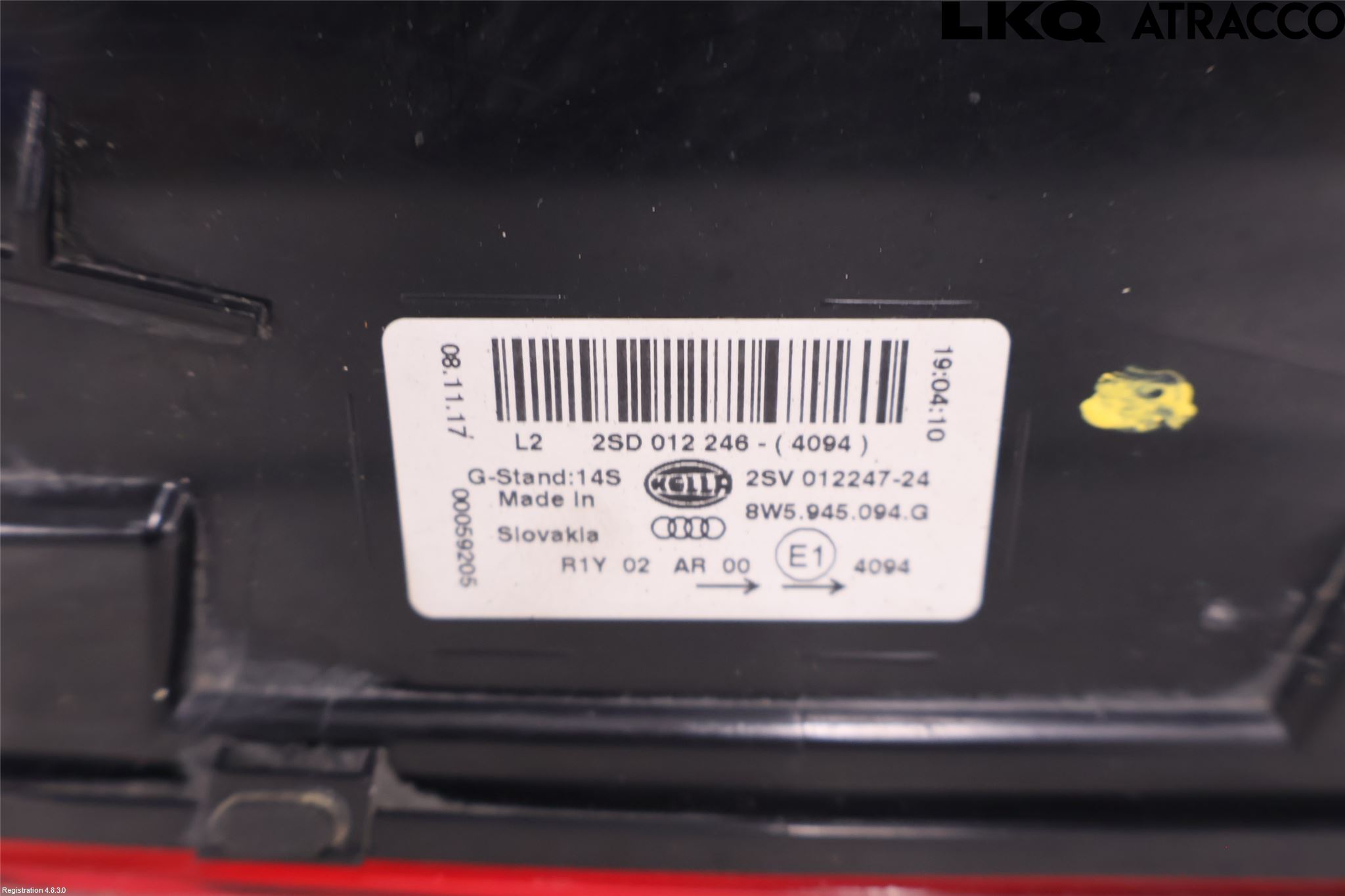 Audi A4/S4 B9 16-19 Baklykt Høyre  På Luke(Indre)