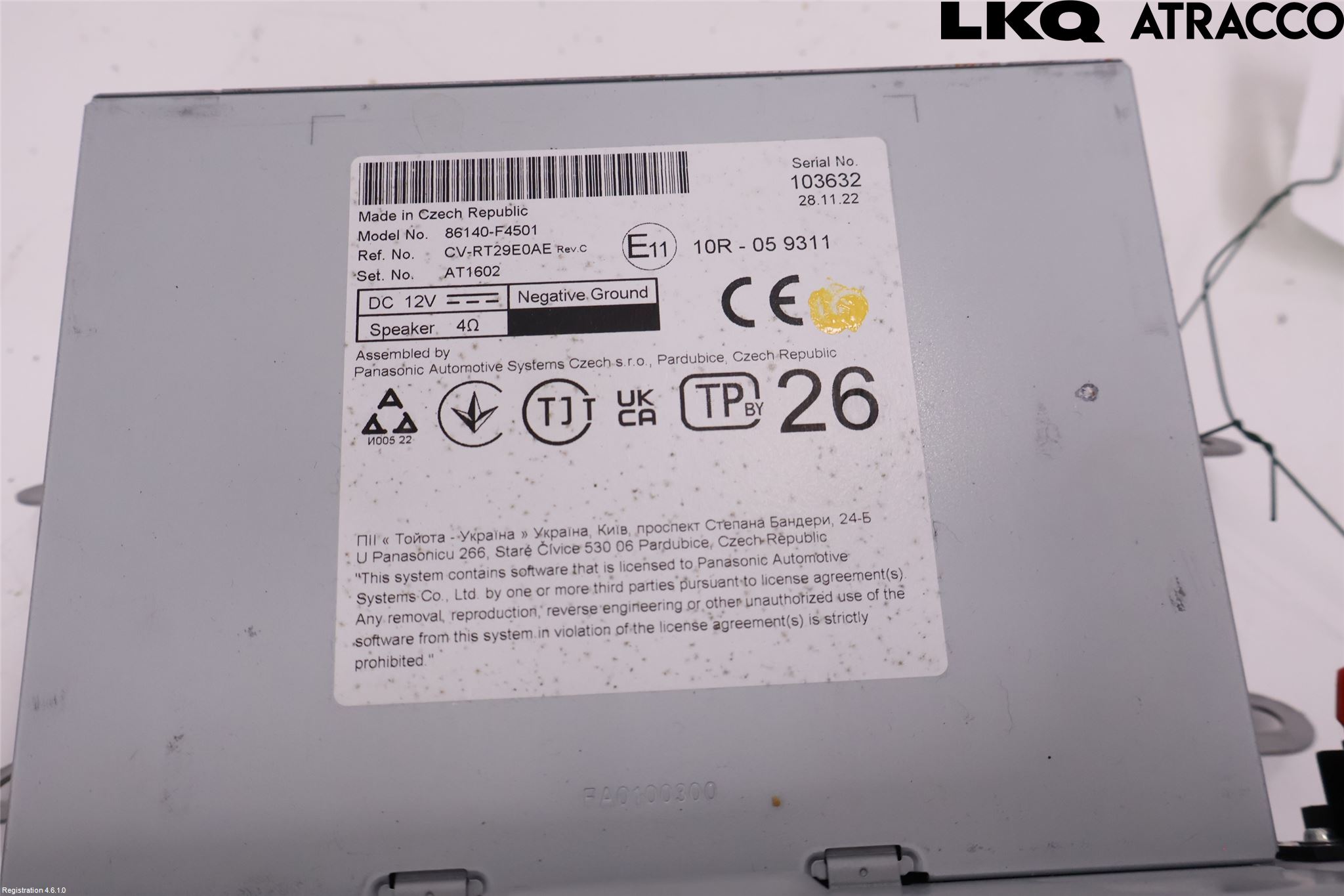 Toyota C-HR 16-23 Stereo Radio Med Cd