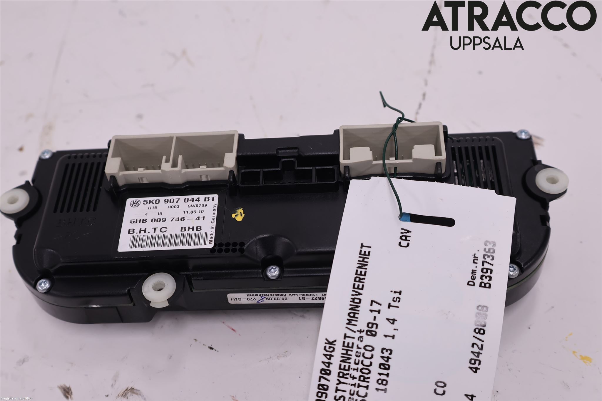 Volkswagen VW SCIROCCO 09-17 Varme Ac Betjening-Display