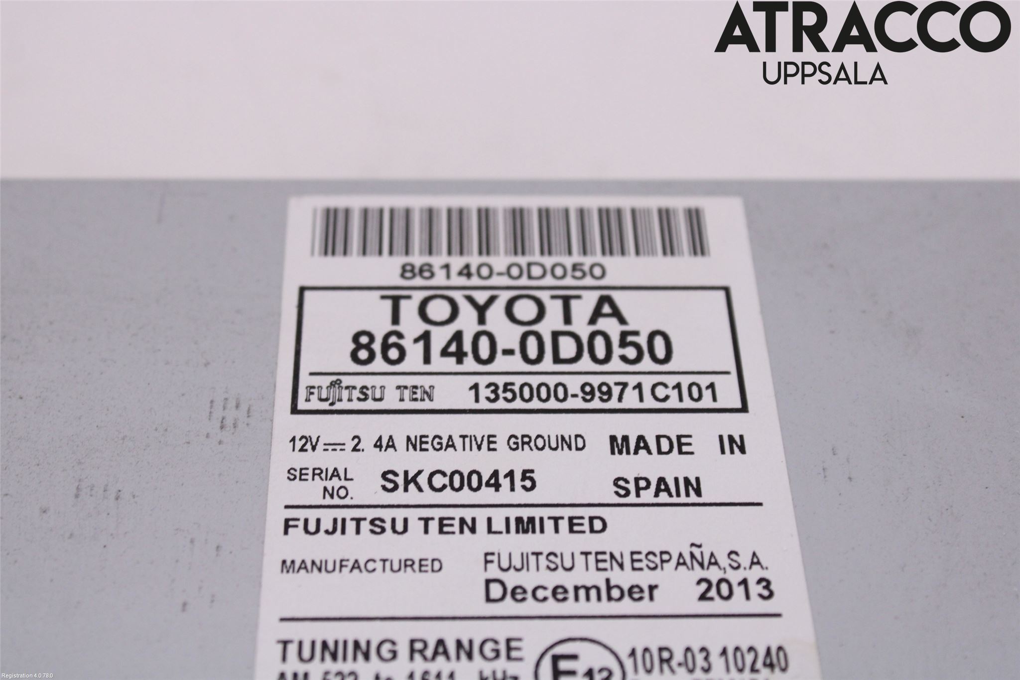 Toyota YARIS XP130 12-14 Stereo Radio Med Cd