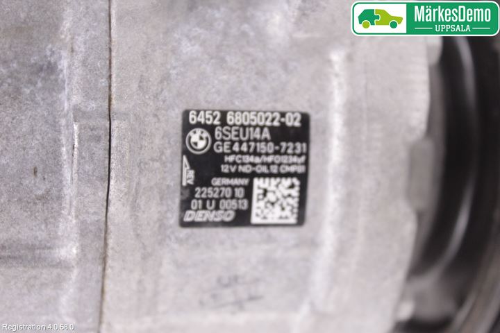 BMW 3 F30/F31/F80 12-19 Varme Ac Kompressor