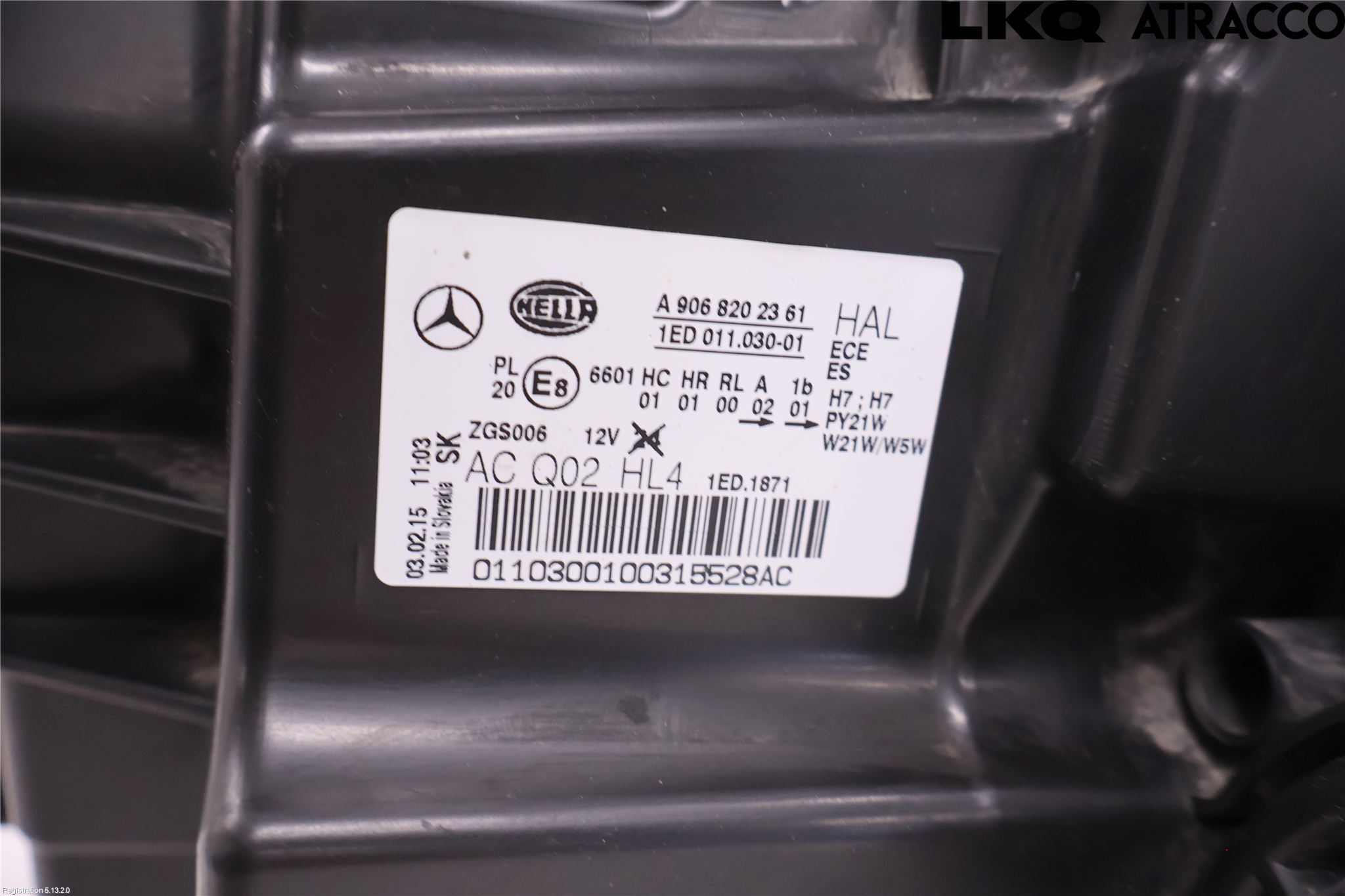 Mercedes-Benz MB SPRINTER (W906) 06-18 Frontlykt Venstre