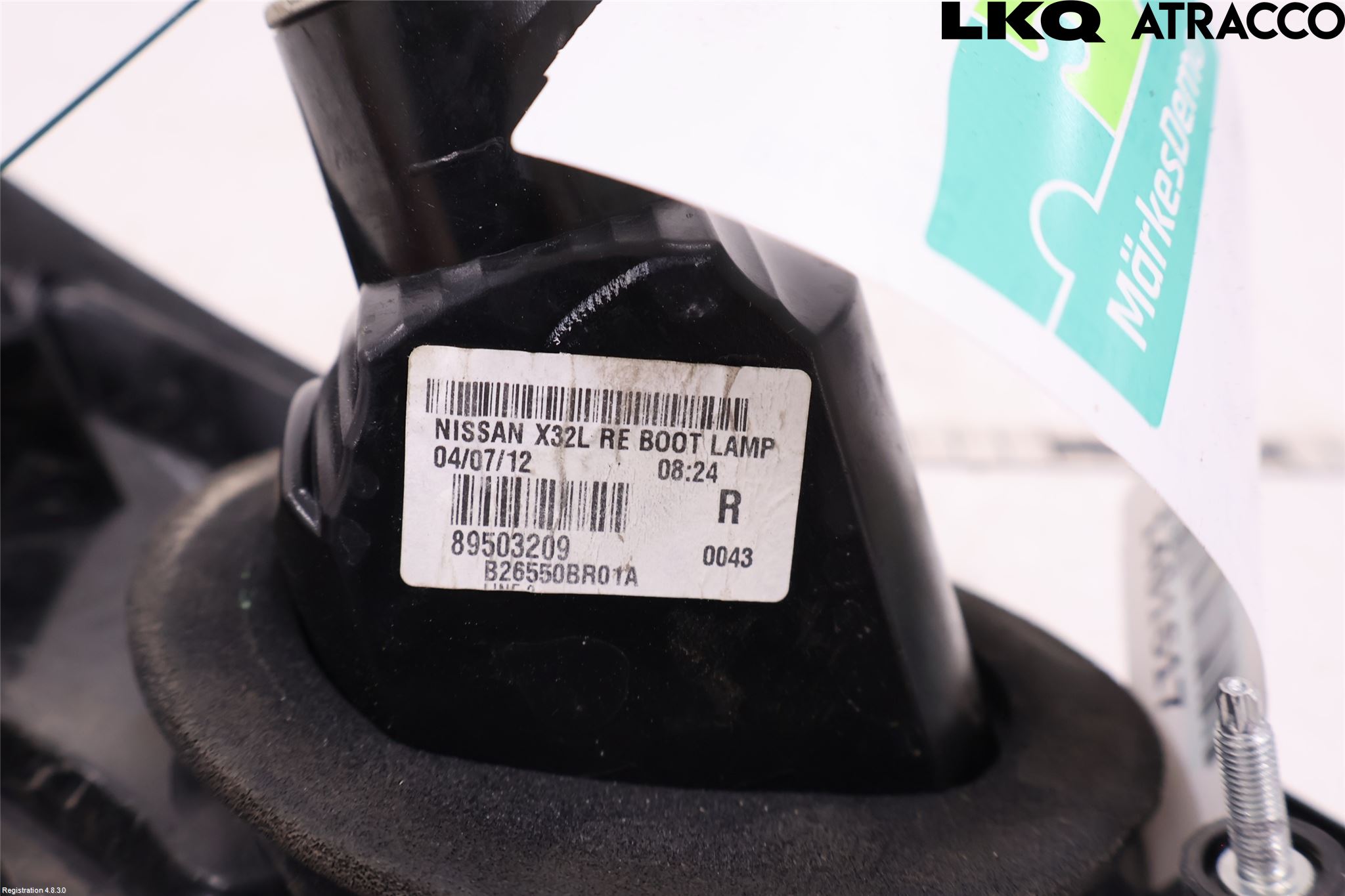 Nissan QASHQAI 10-14 Baklykt Høyre  På Luke(Indre)