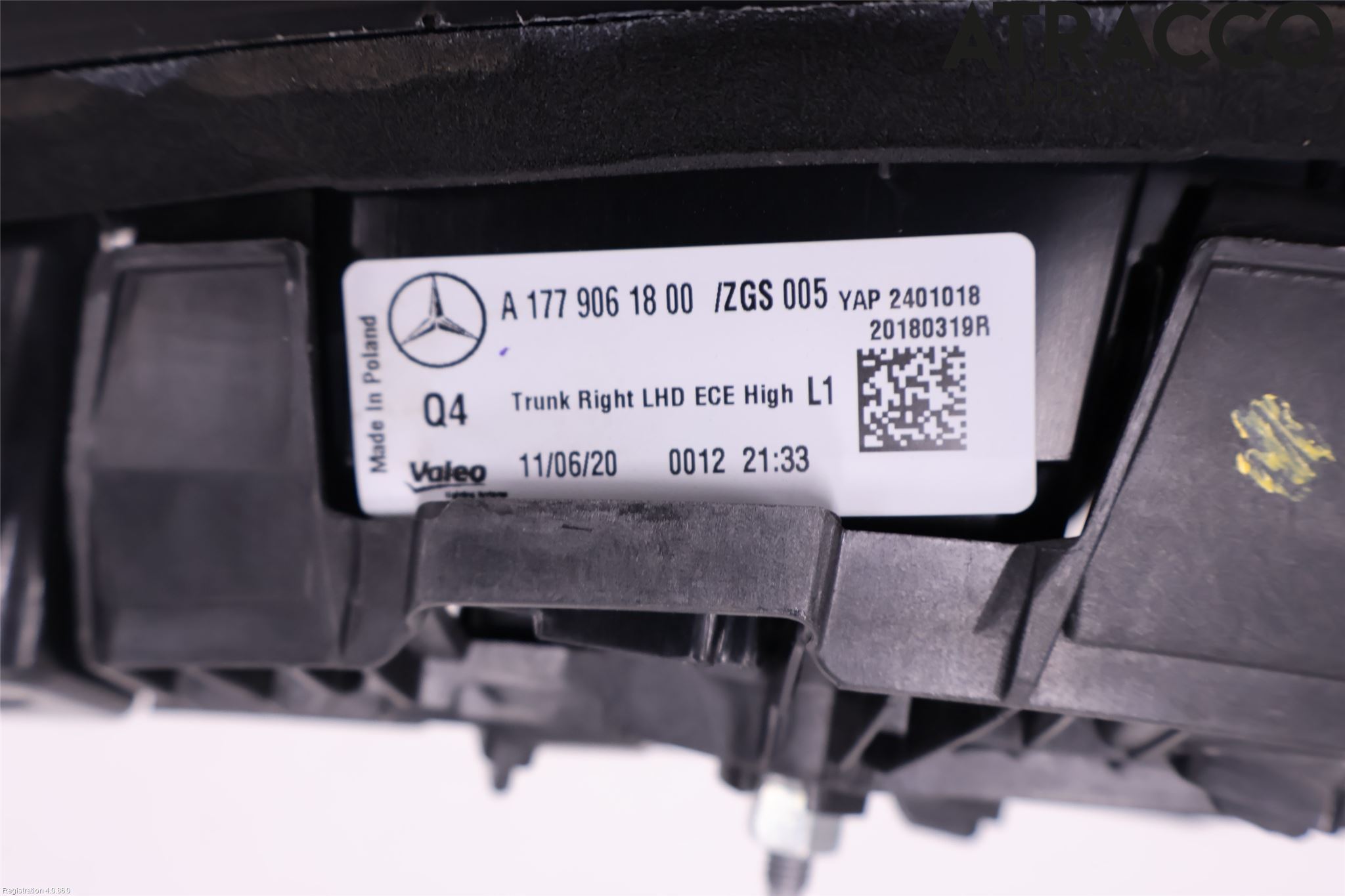 Mercedes-Benz MB A-KLASS (W177) 18- Baklykt Høyre  På Luke(Indre)