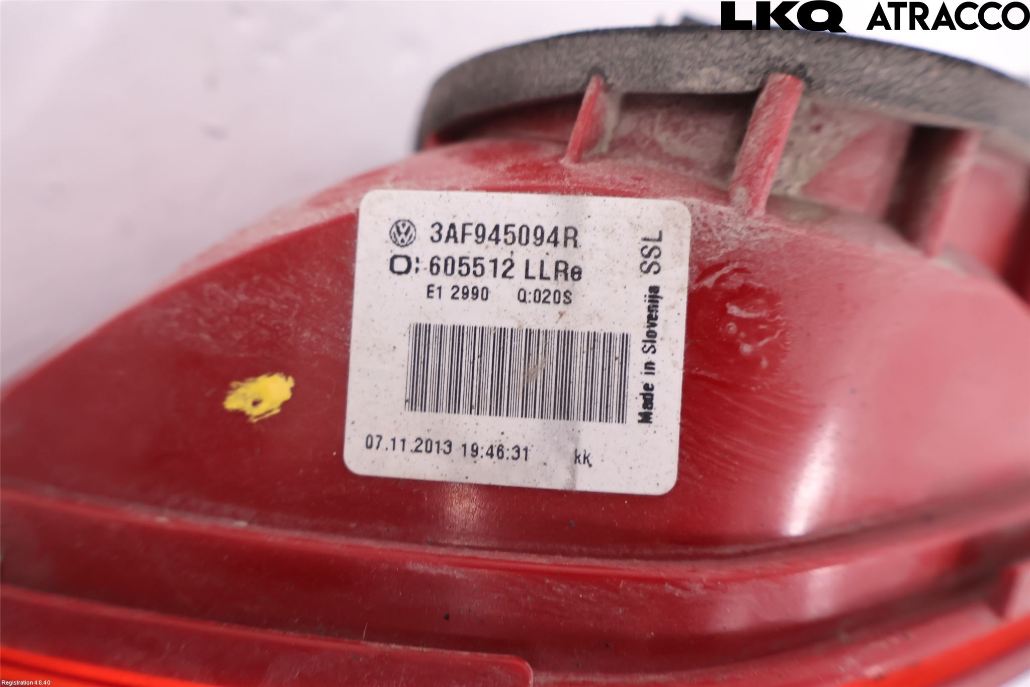 Volkswagen VW PASSAT 11-14 Baklykt Høyre  På Luke(Indre)