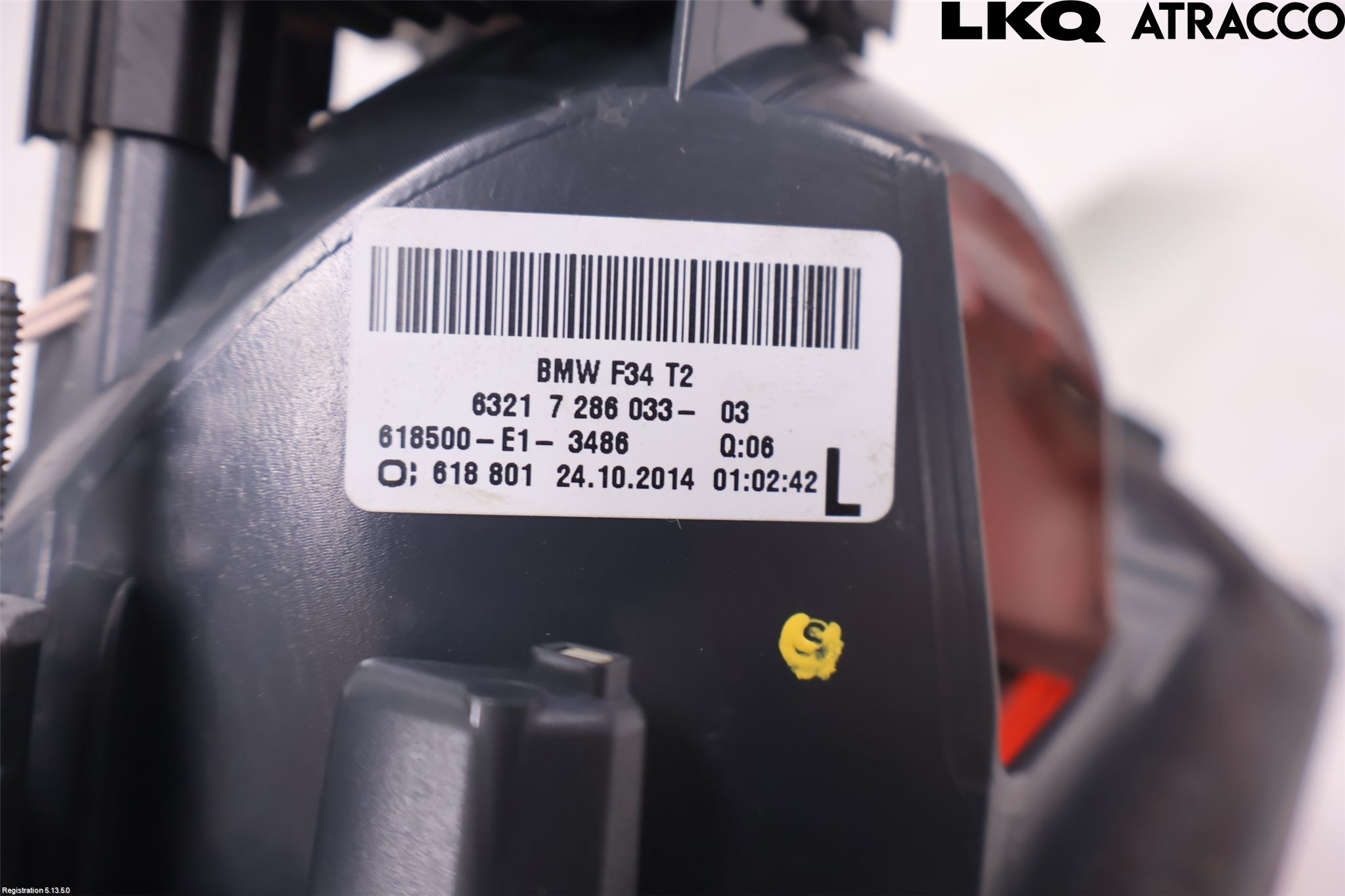 BMW 3 GT F34 13-19 Baklykt Venstre  På Luke(Indre