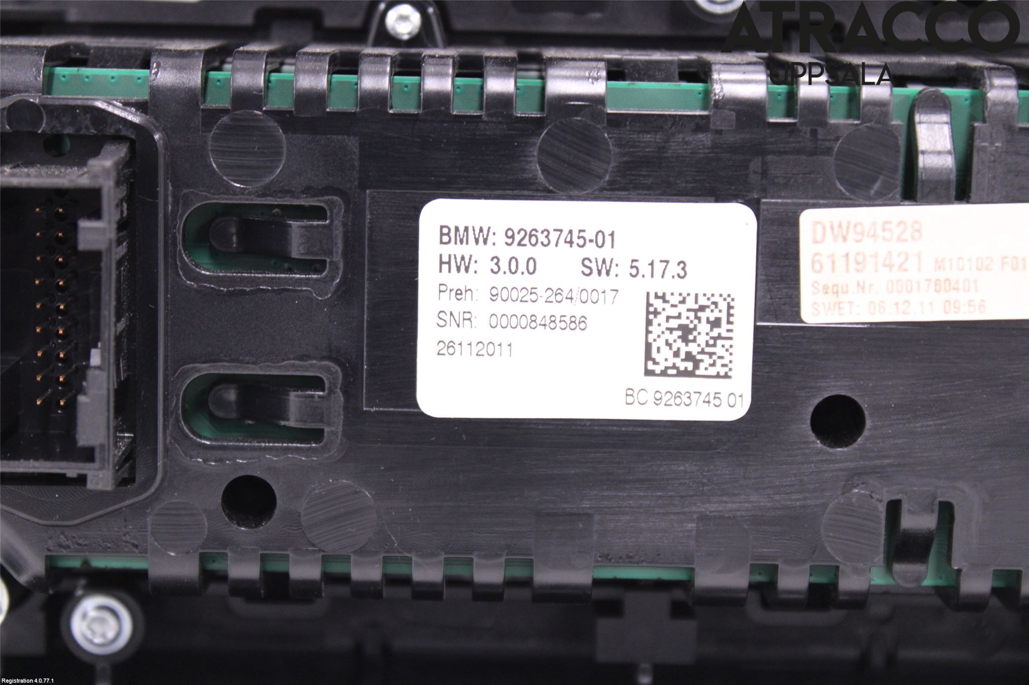 BMW 5 F10/F11/F18 09-17 Varme Ac Betjening-Display