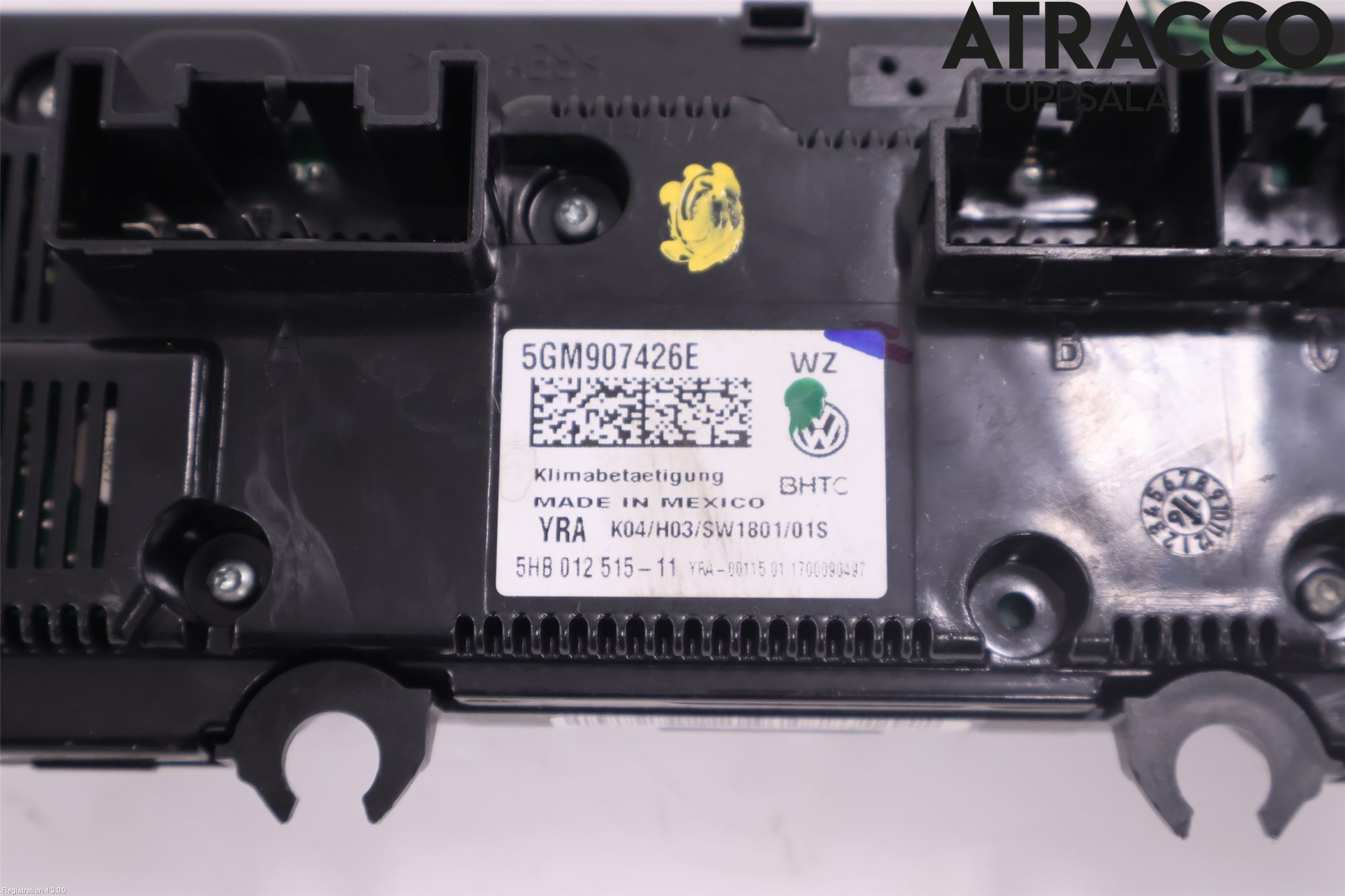 Volkswagen VW GOLF / E-GOLF VII 13-20 Varme Ac Betjening-Display