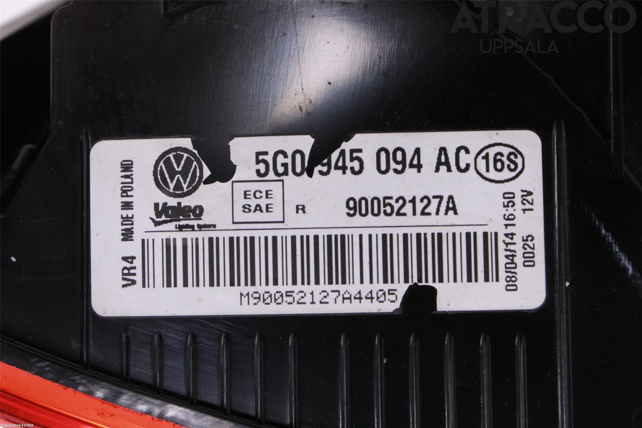 Volkswagen VW GOLF / E-GOLF VII 13-20 Baklykt Høyre  På Luke(Indre)
