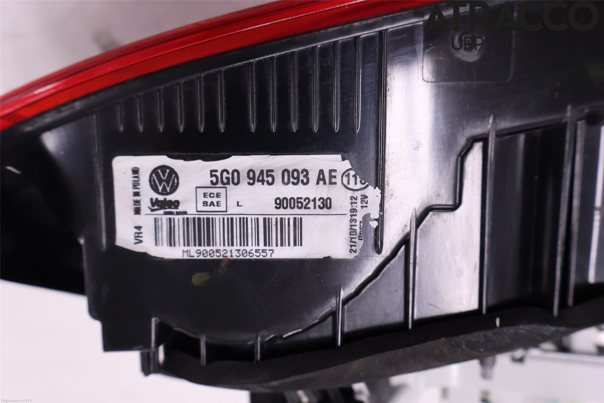 Volkswagen VW GOLF / E-GOLF VII 13-20 Baklykt Venstre På Luke(Indre