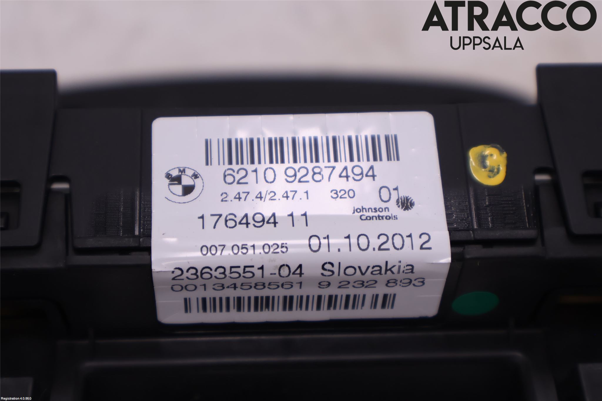 BMW 3 F30/F31/F80 12-19 Instr Speedometer