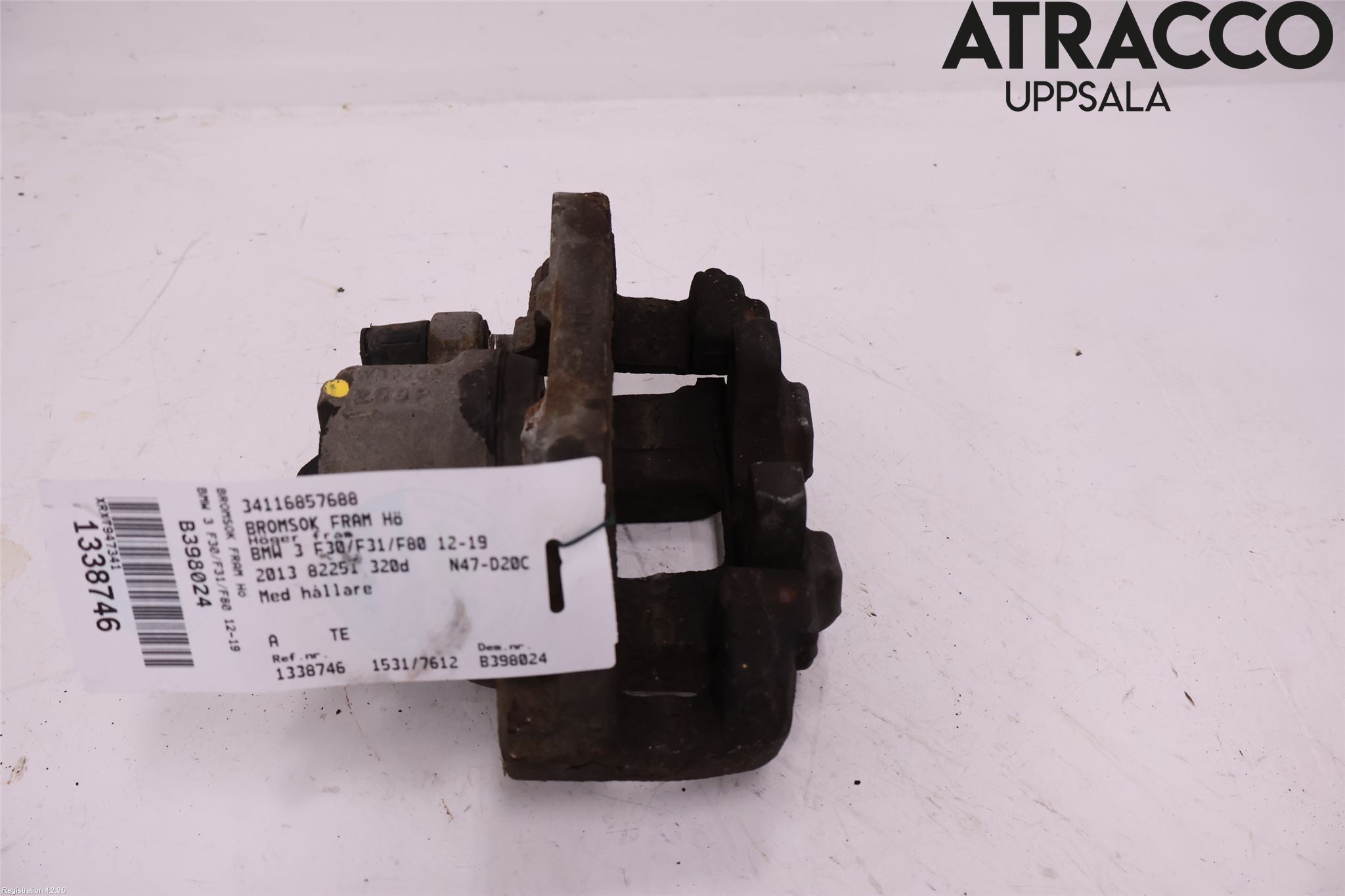 BMW 3 F30/F31/F80 12-19 Bremsecaliper Foran Høyre