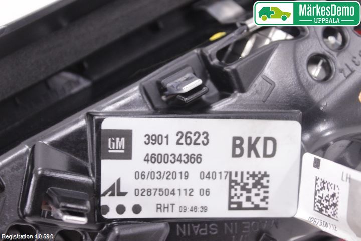 Opel CORSA E 15-19 Baklykt Venstre  På Luke(Indre