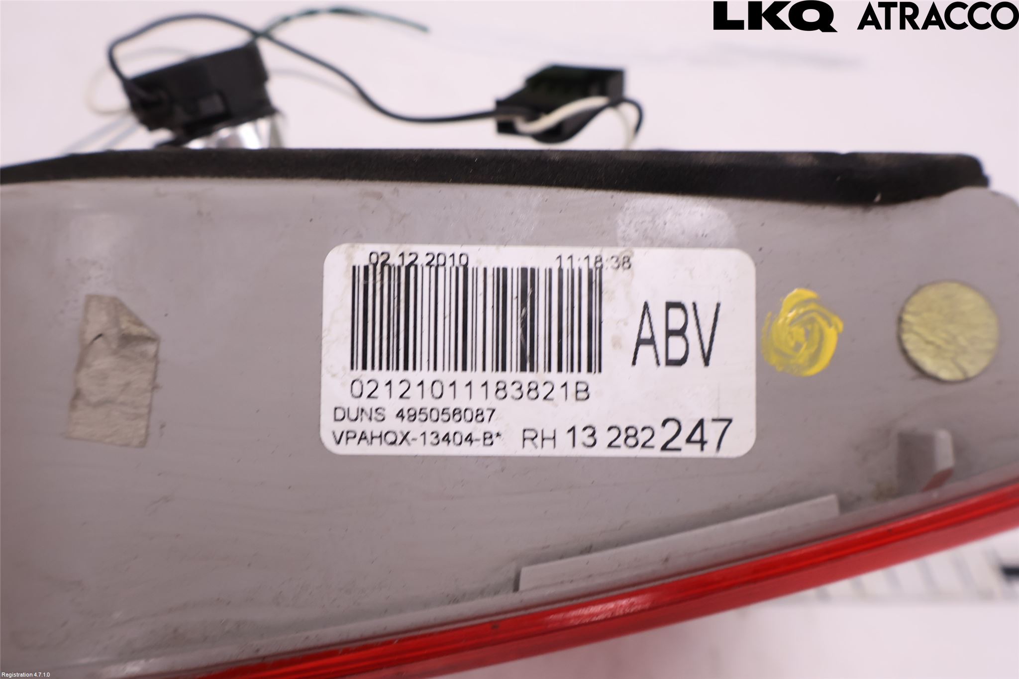 Opel ASTRA J 10-15 Baklykt Høyre  På Luke(Indre)
