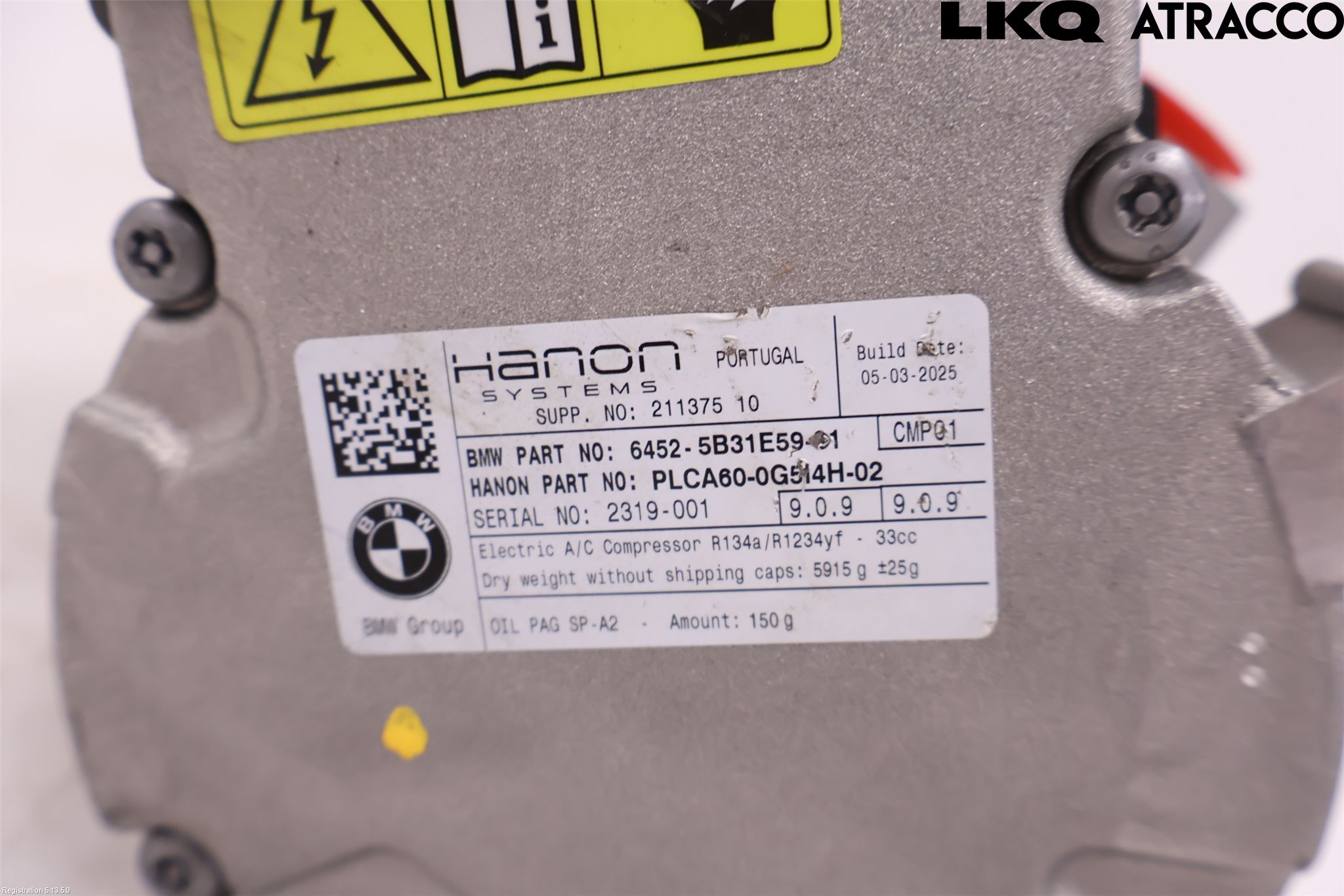 BMW 5/i5 G60/G61 24- Varme Ac Kompressor