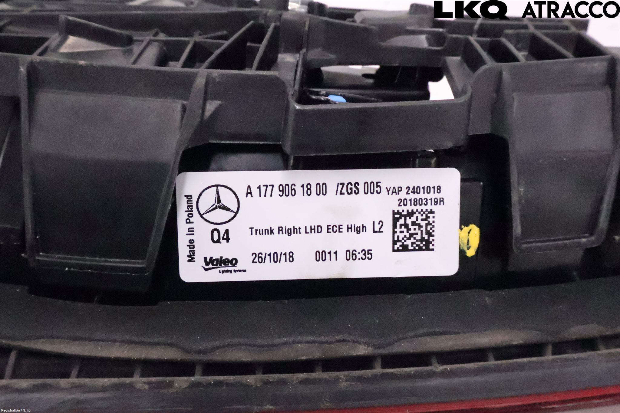 Mercedes-Benz MB A-KLASS (W177) 18- Baklykt Høyre  På Luke(Indre)