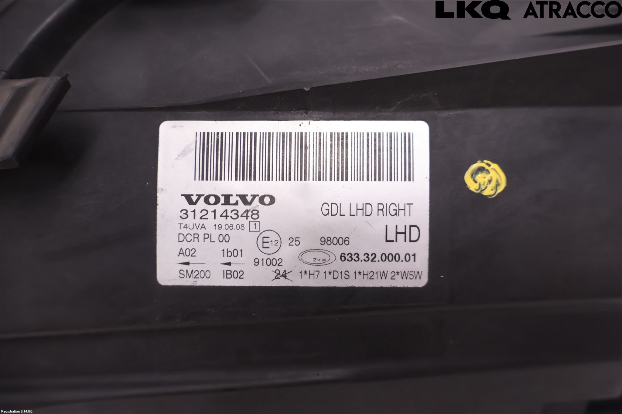 Volvo V70 08-13 Frontlykt Høyre