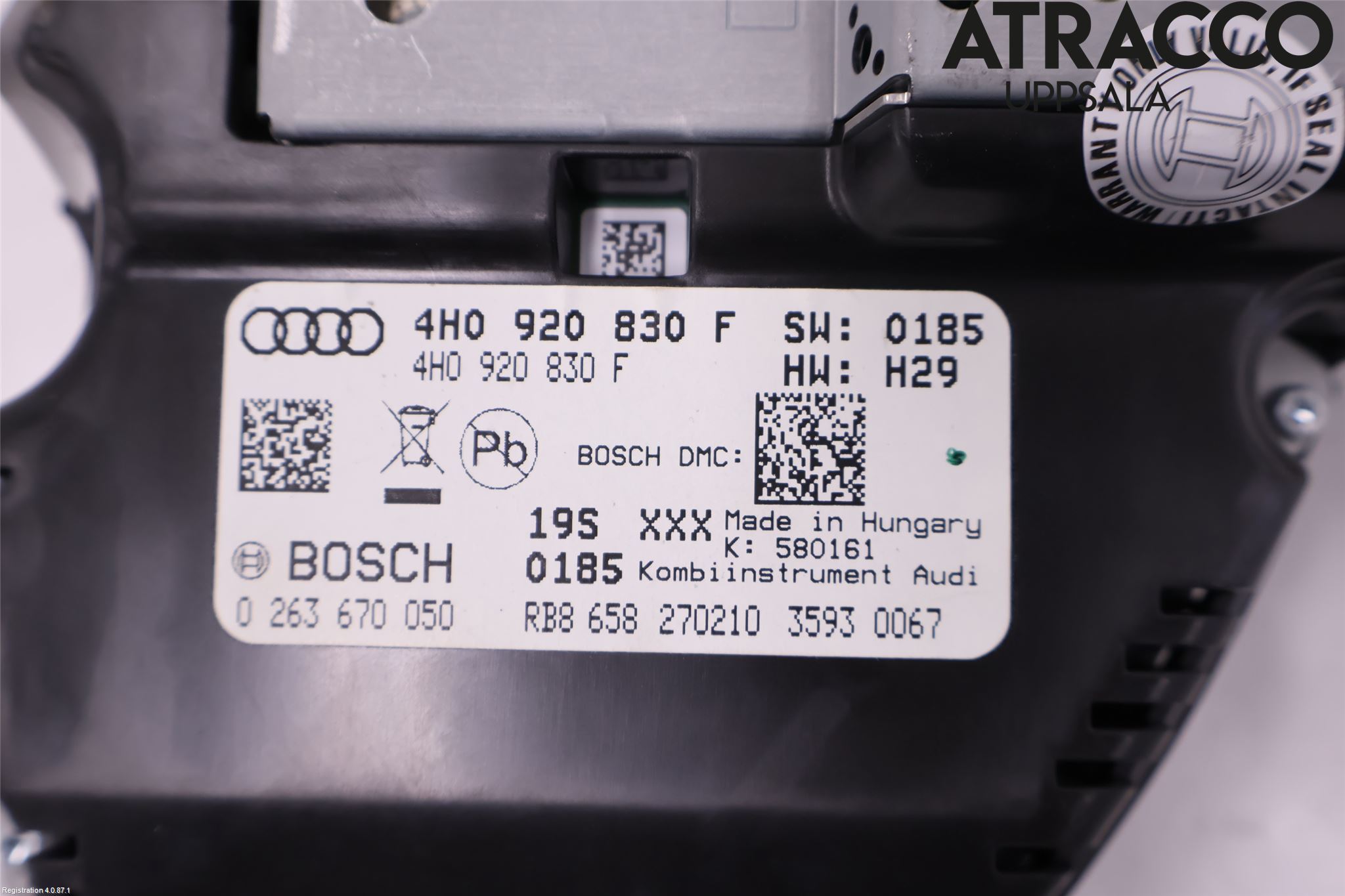 Audi A8/S8 4H 10-17 Instr Kombinert