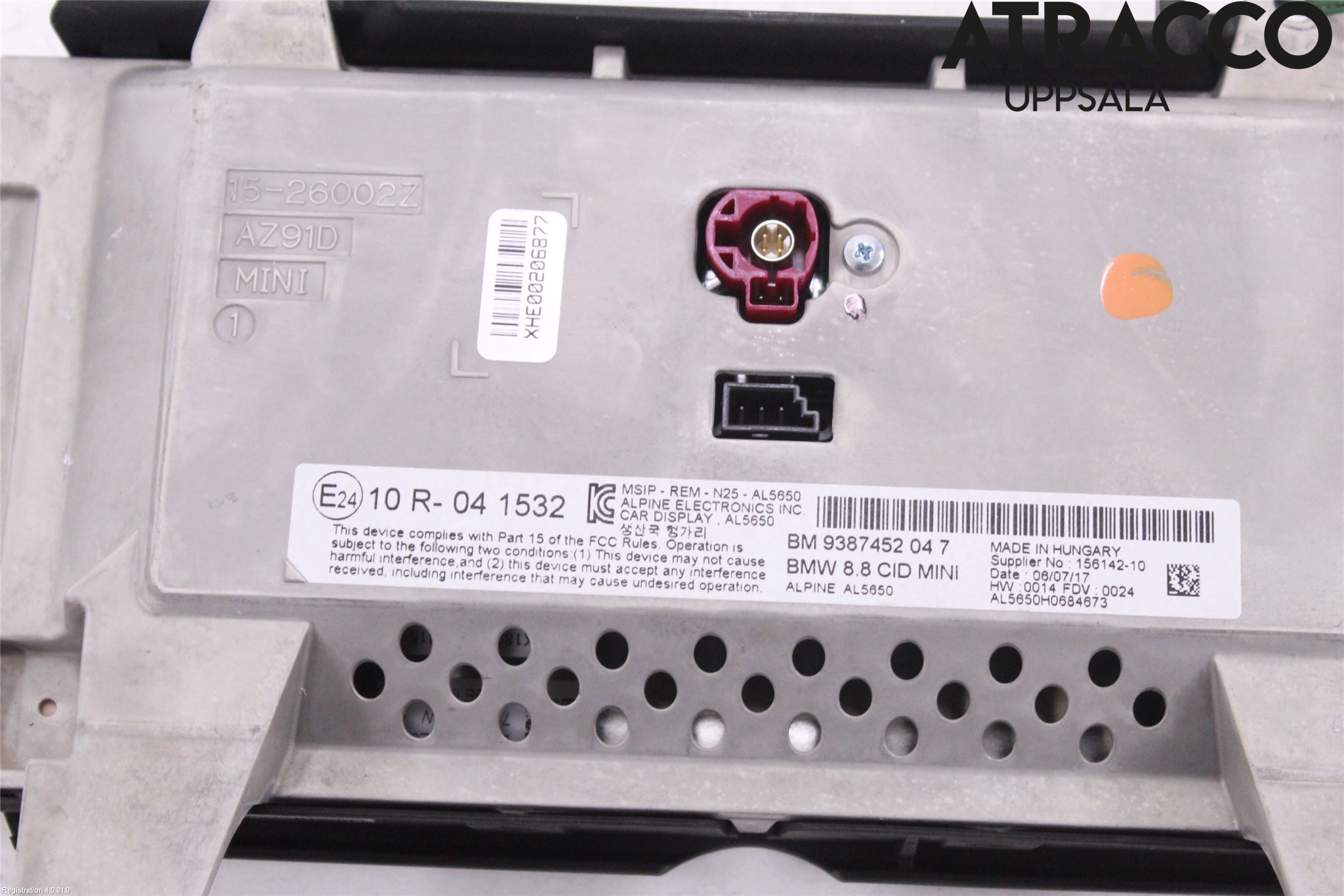 Mini ONE/COOPER 3DR F56 14-24 Instr Skjerm Dvd-Gps-Ac-Tlf