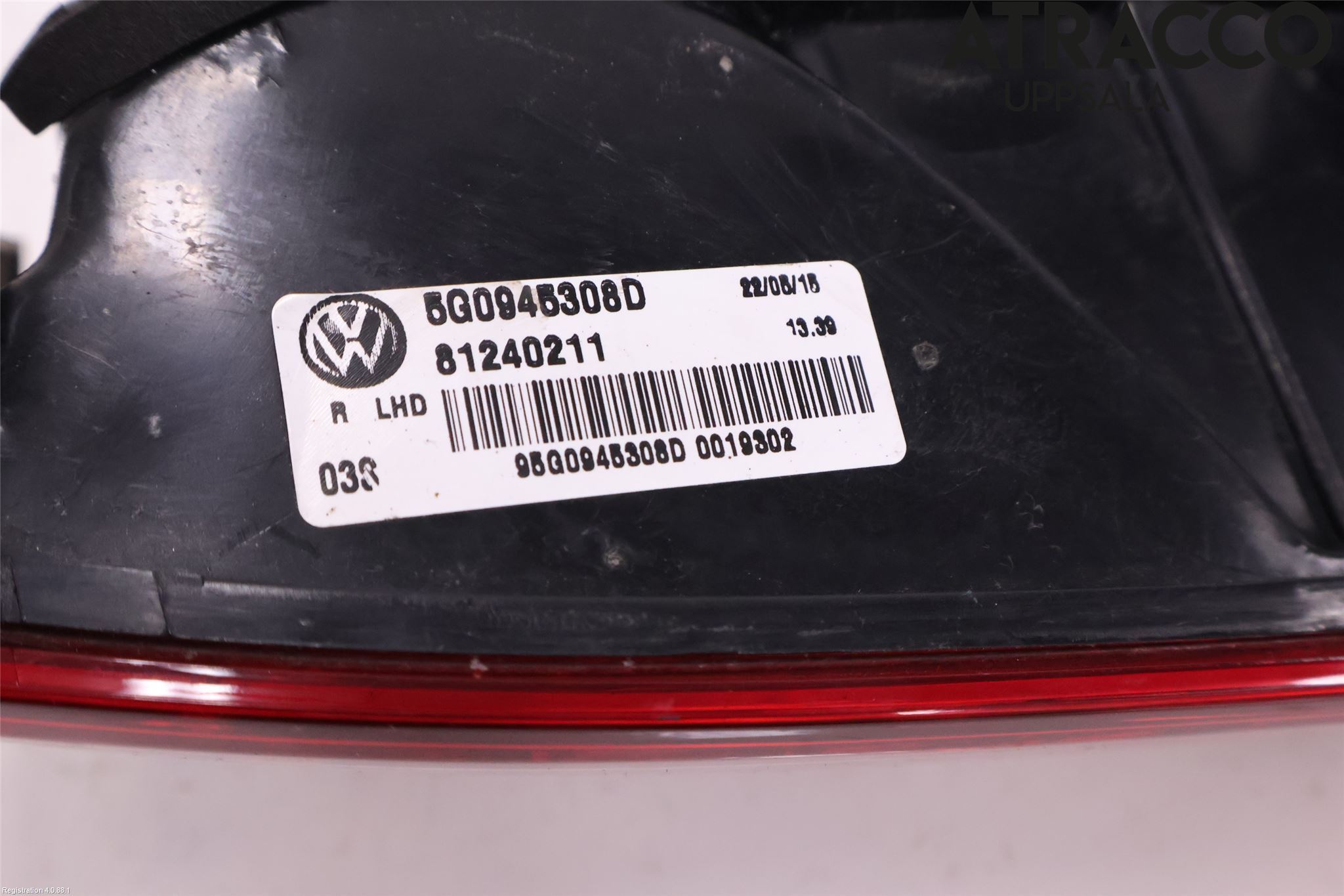 Volkswagen VW GOLF / E-GOLF VII 13-20 Baklykt Høyre  På Luke(Indre)