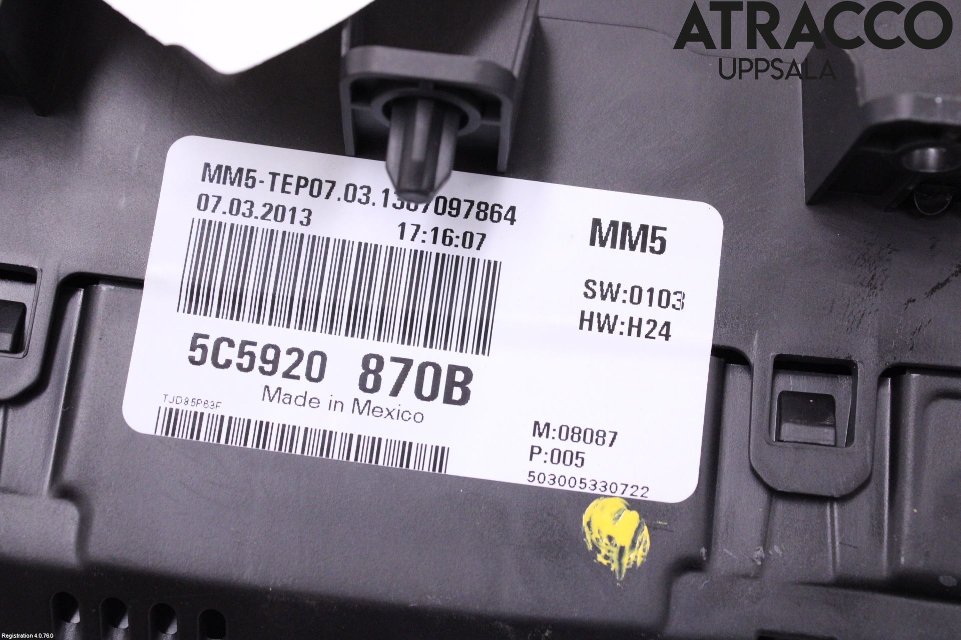 Volkswagen VW BEETLE 12- Instr Speedometer