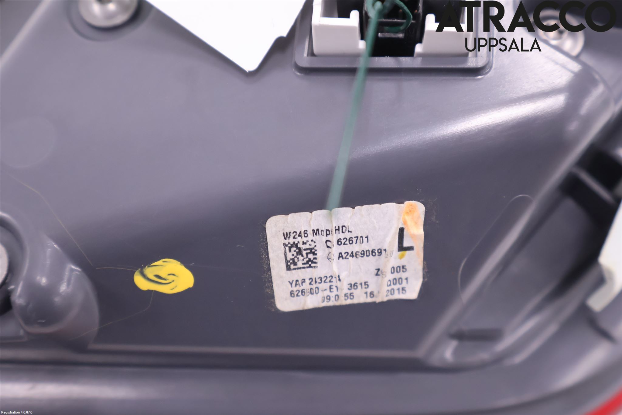 Mercedes-Benz MB B-KLASS (W246/W242) 12-19 Baklykt Venstre  På Luke(Indre