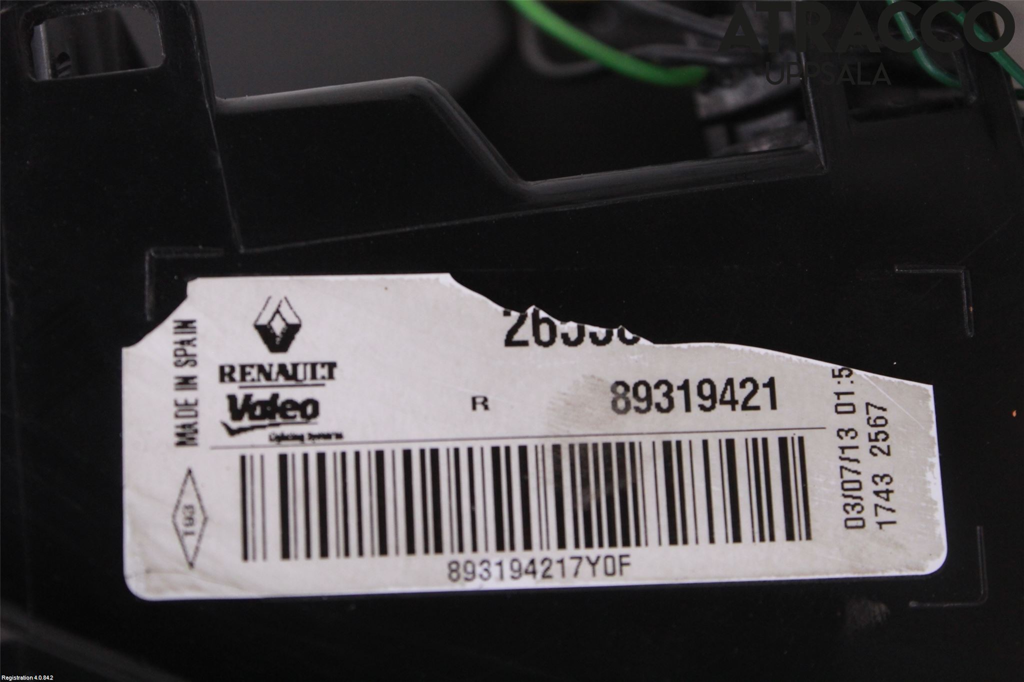 Renault MEGANE III 09-15 Baklykt Høyre  På Luke(Indre)