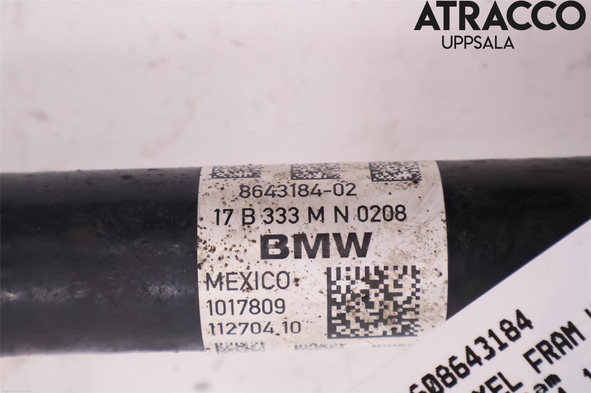 BMW X3 G01 18- Drivaksel Foran Kompl Høyre