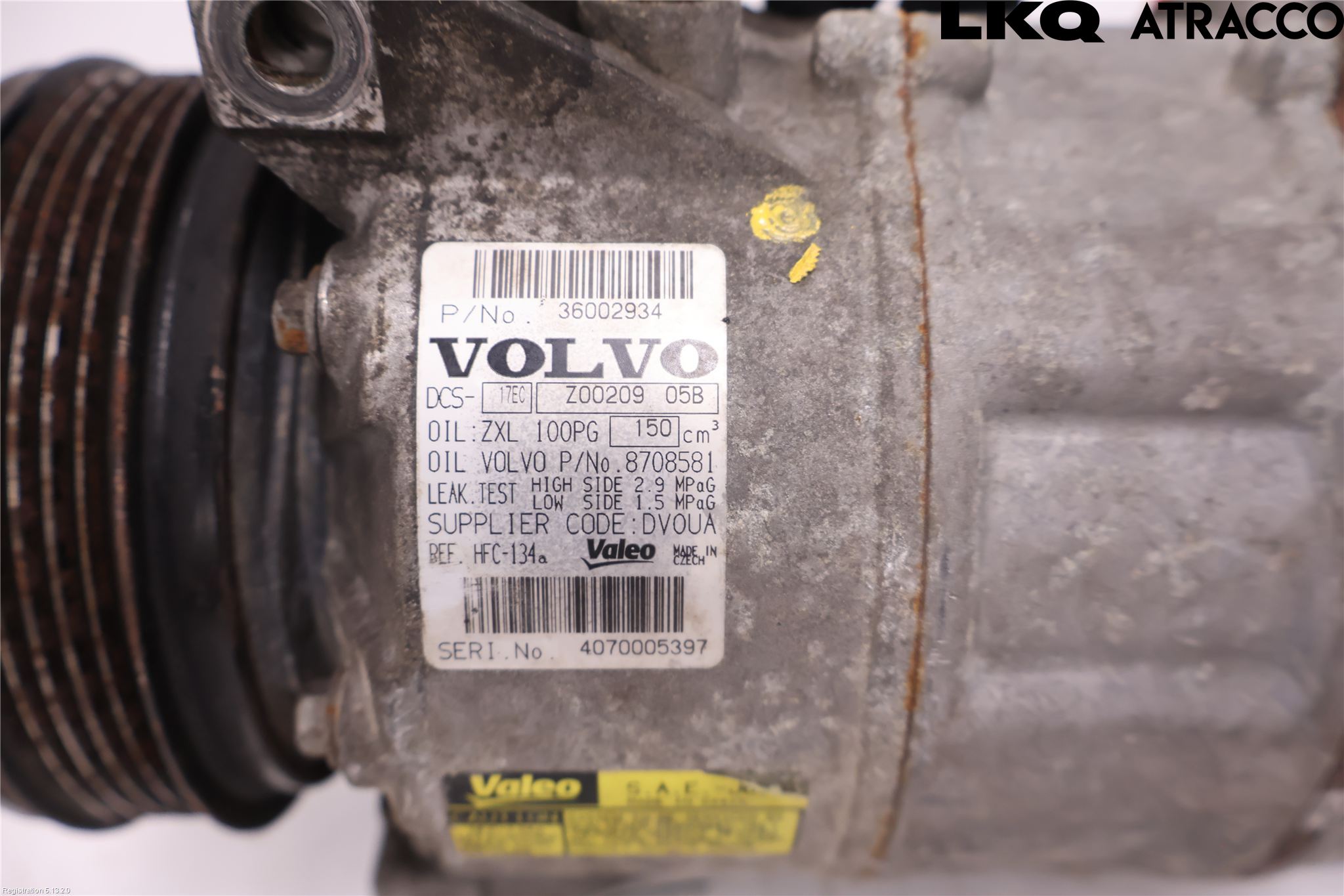 Volvo V70 08-13 Varme Ac Kompressor