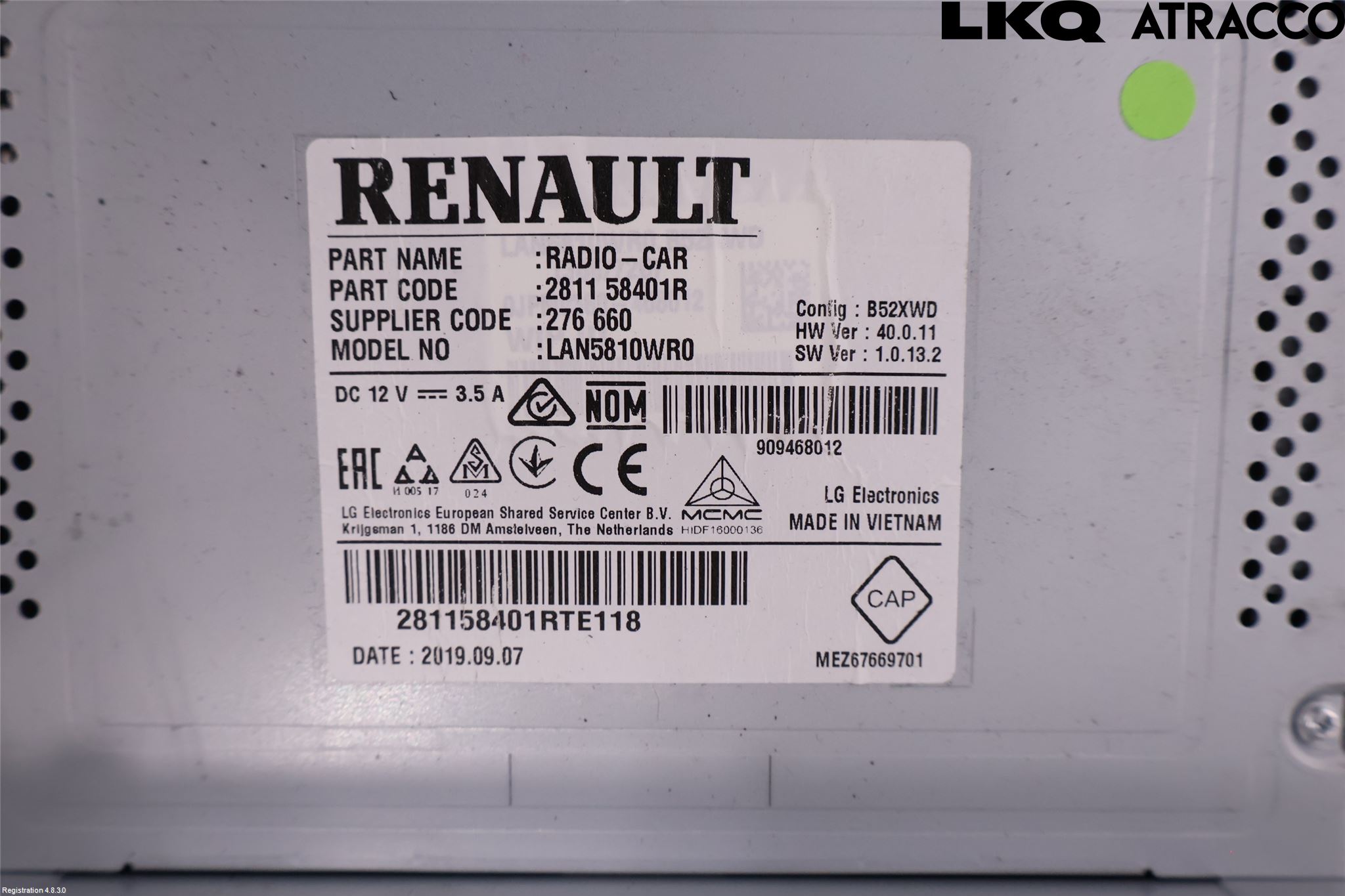 Renault MASTER III 15-20 Stereo Radio Med Cd