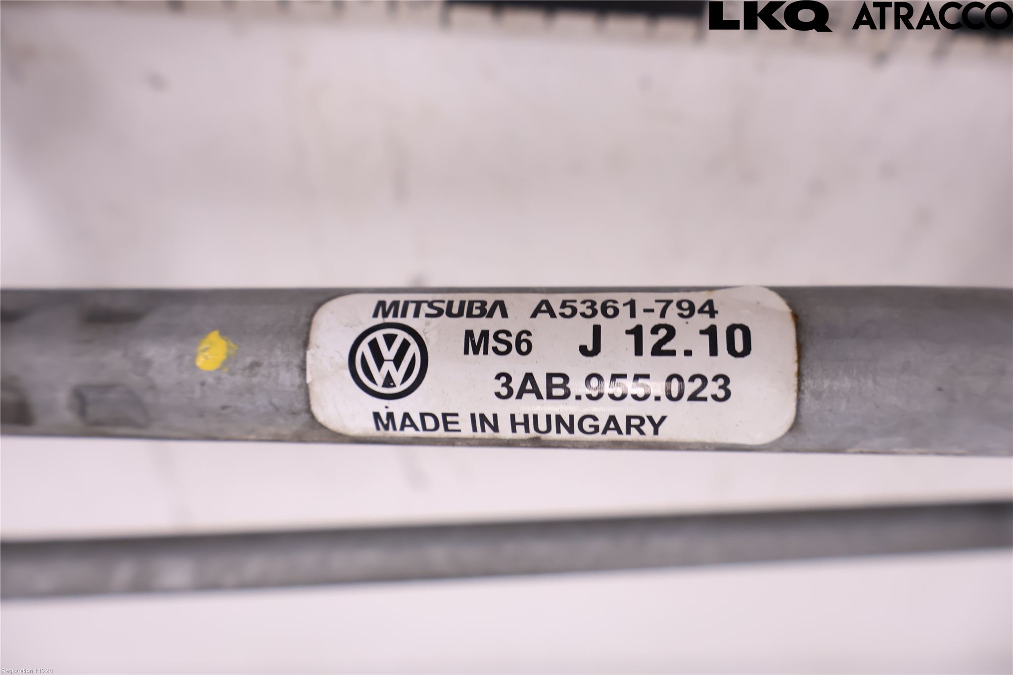 Volkswagen VW PASSAT 11-14 Viskeroverføring Frontrute