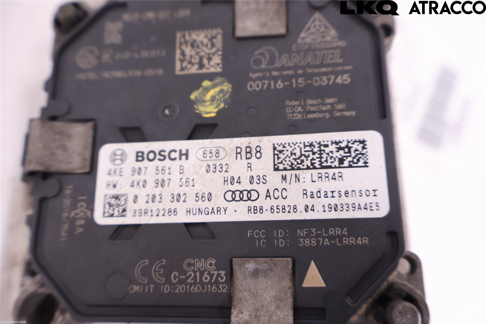 Audi E-TRON, S GE 19- Sensor Fartsbegrensning