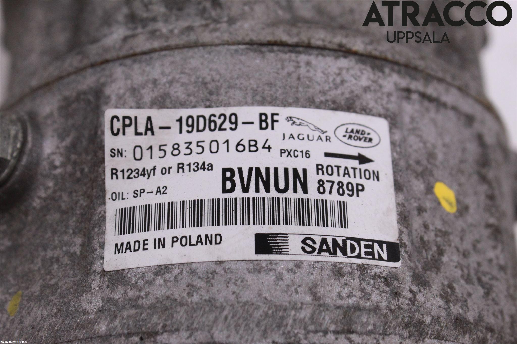 Jaguar XE (X760) 15-24 Varme Ac Kompressor