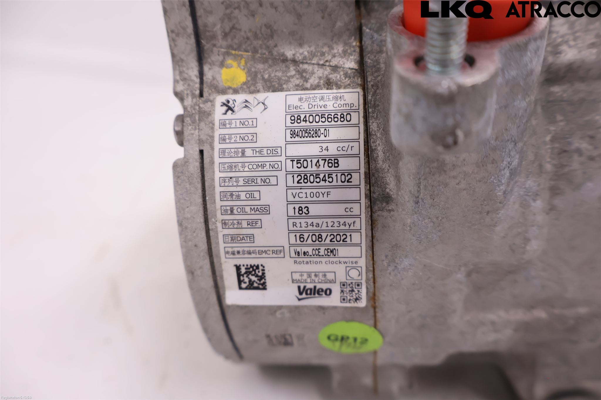 Opel CORSA F, CORSA-E 20- Varme Ac Kompressor