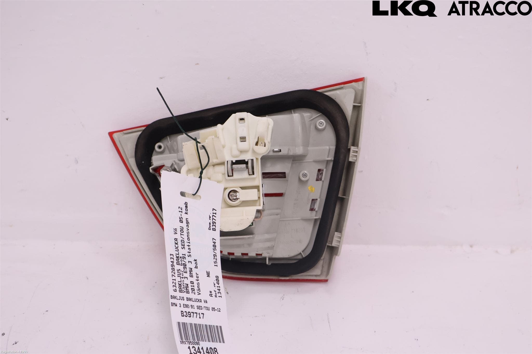 BMW 3 E90/91 SED/TOU 05-12 Baklykt Venstre På Luke(Indre