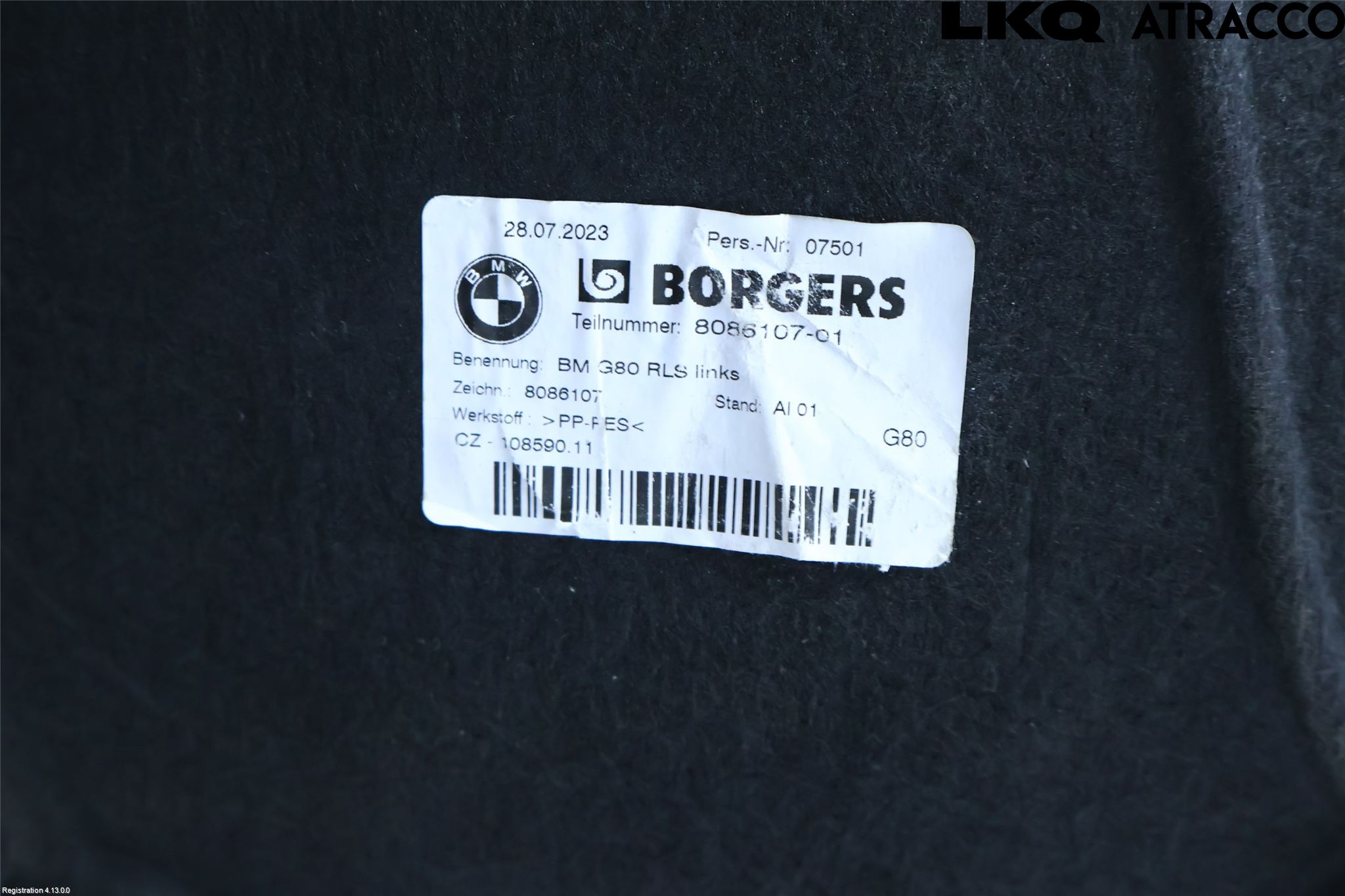 BMW 3 G20/G21/G80/G81 19- Skjerm Indre