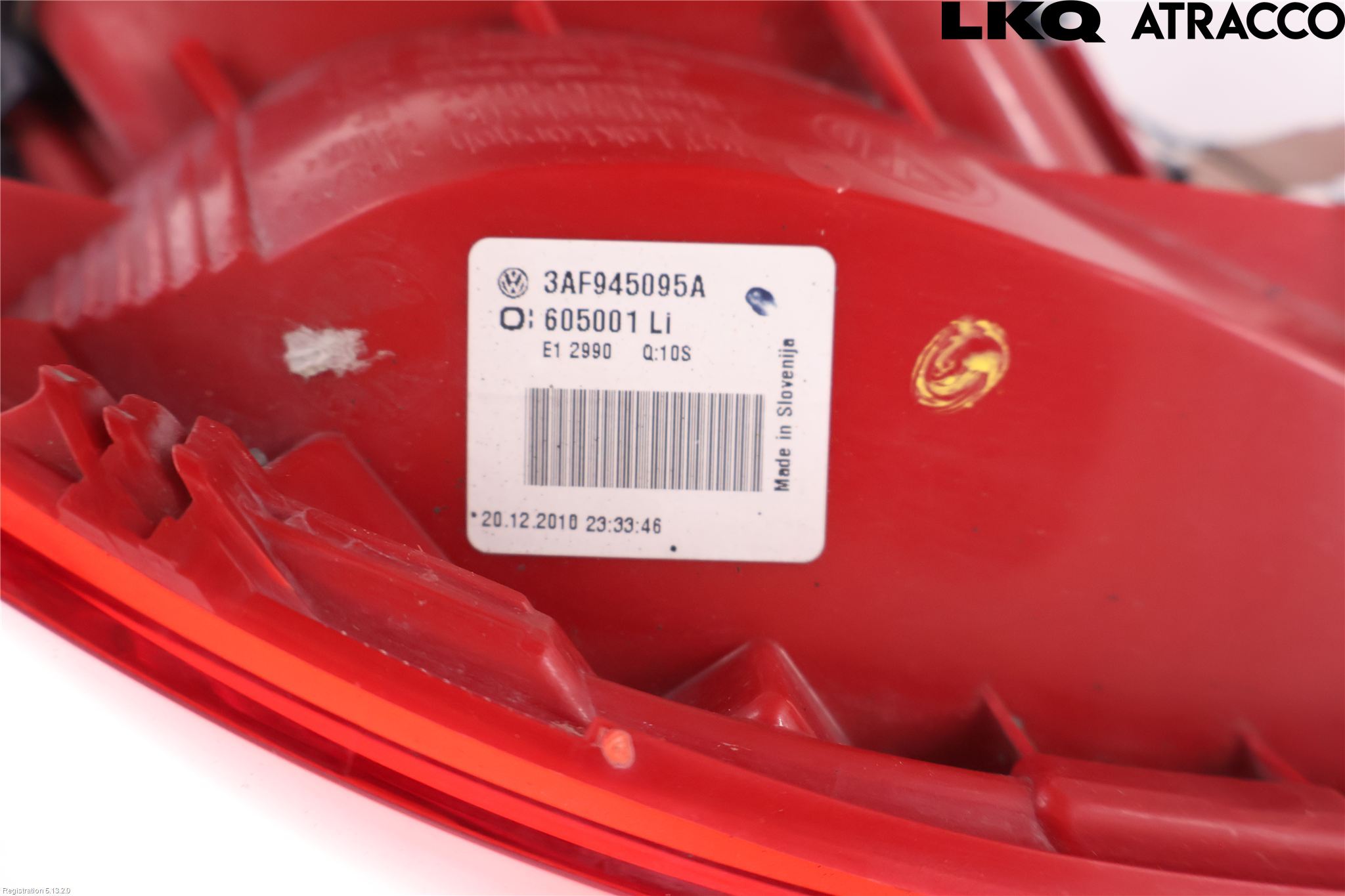 Volkswagen VW PASSAT 11-14 Baklykt Venstre