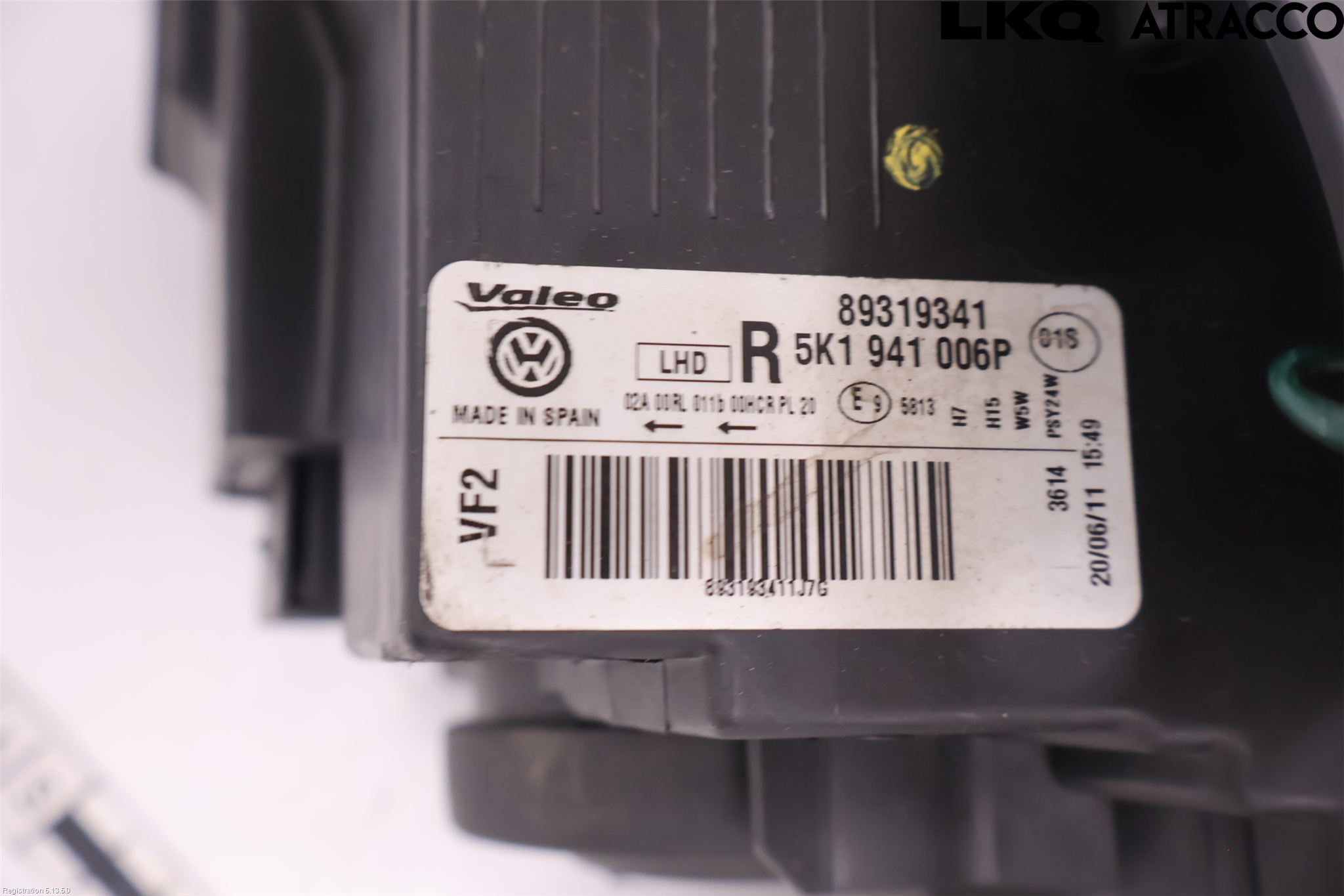 Volkswagen VW GOLF VI 09-13 Frontlykt Høyre