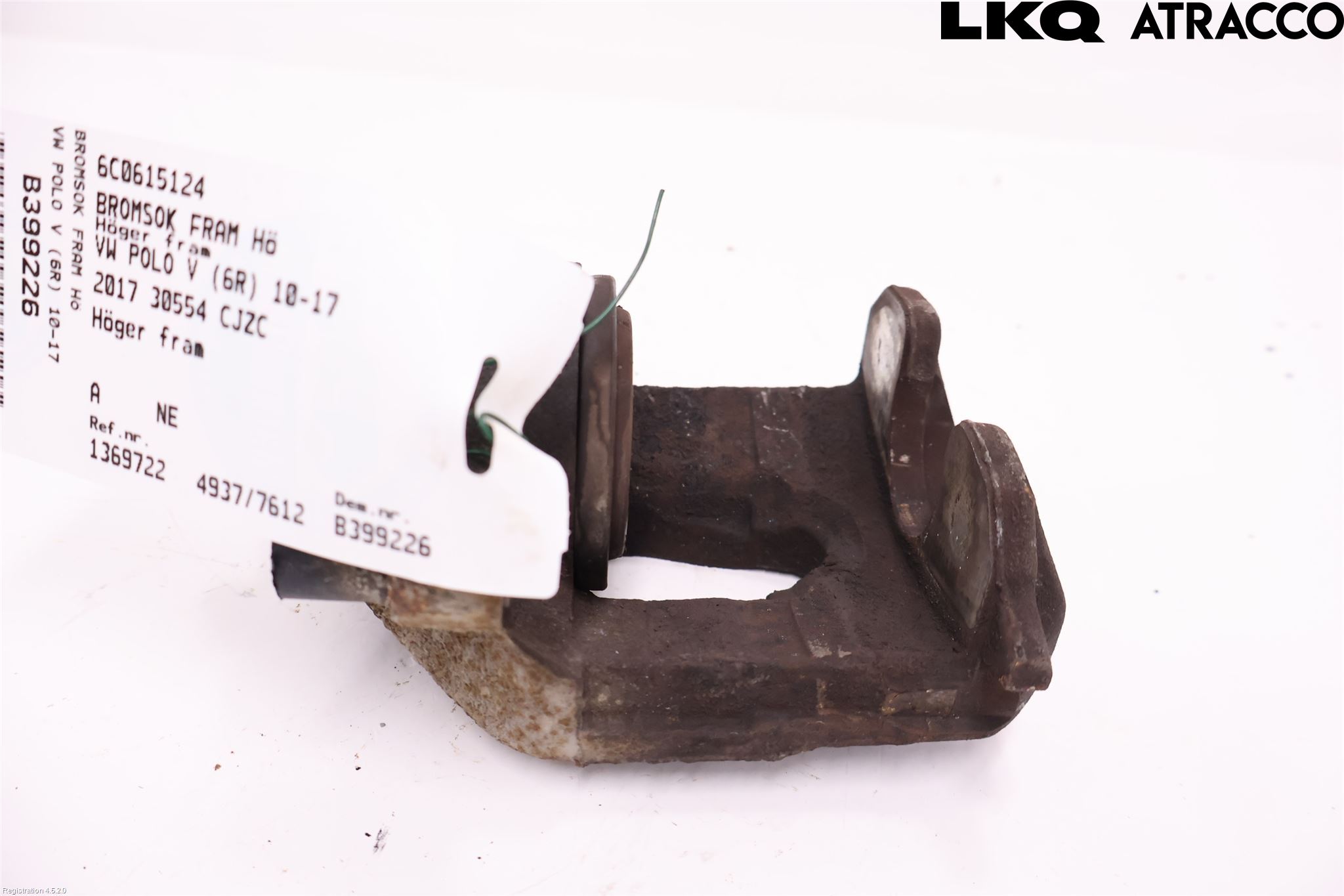 Volkswagen VW POLO 10-17 Bremsecaliper Foran Høyre